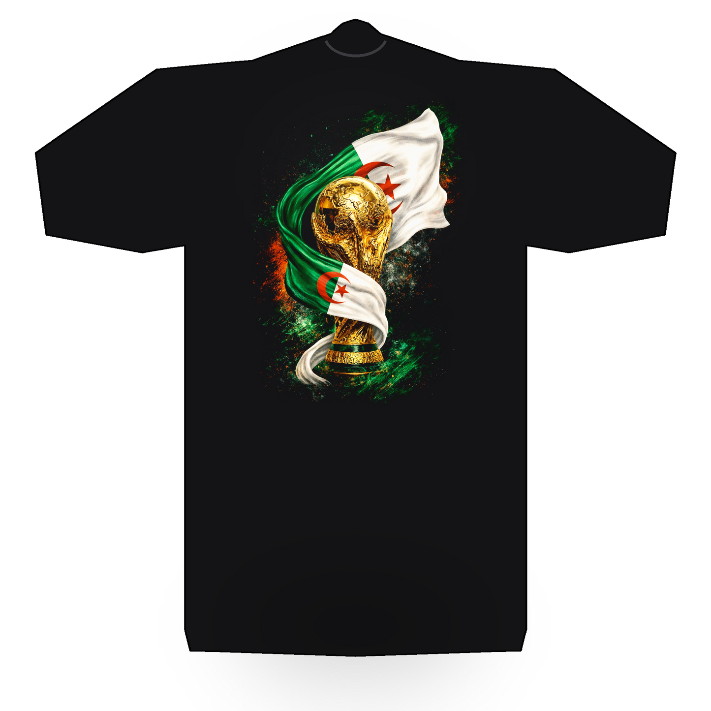 World Cup Algeria halftone black tee mockup