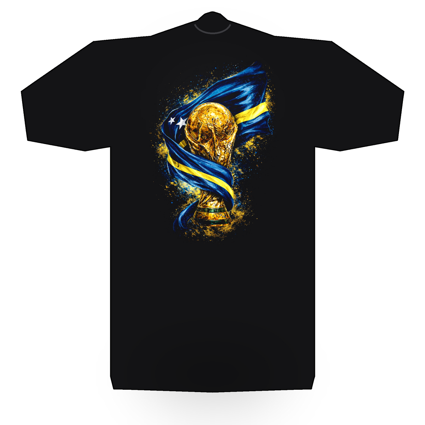 World Cup Curacao halftone black tee mockup