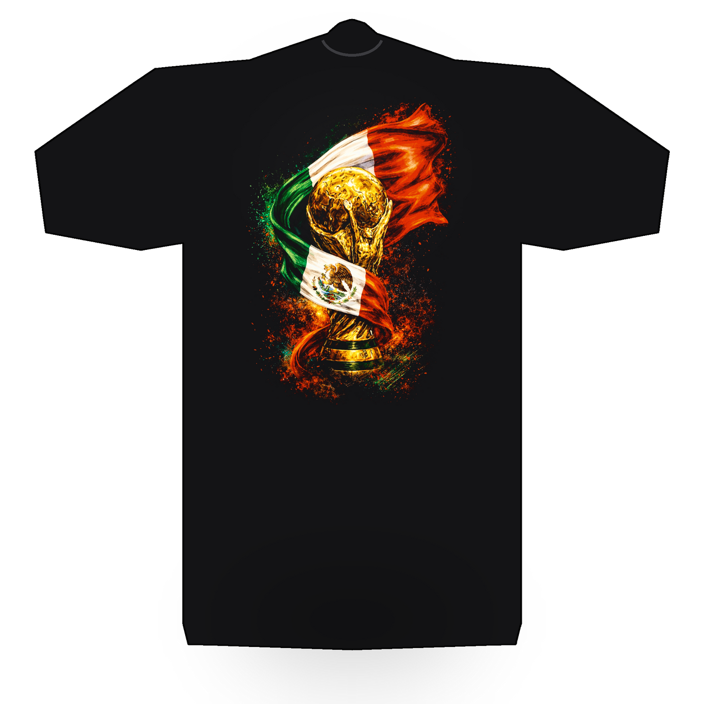 World Cup Mexico halftone black tee mockup