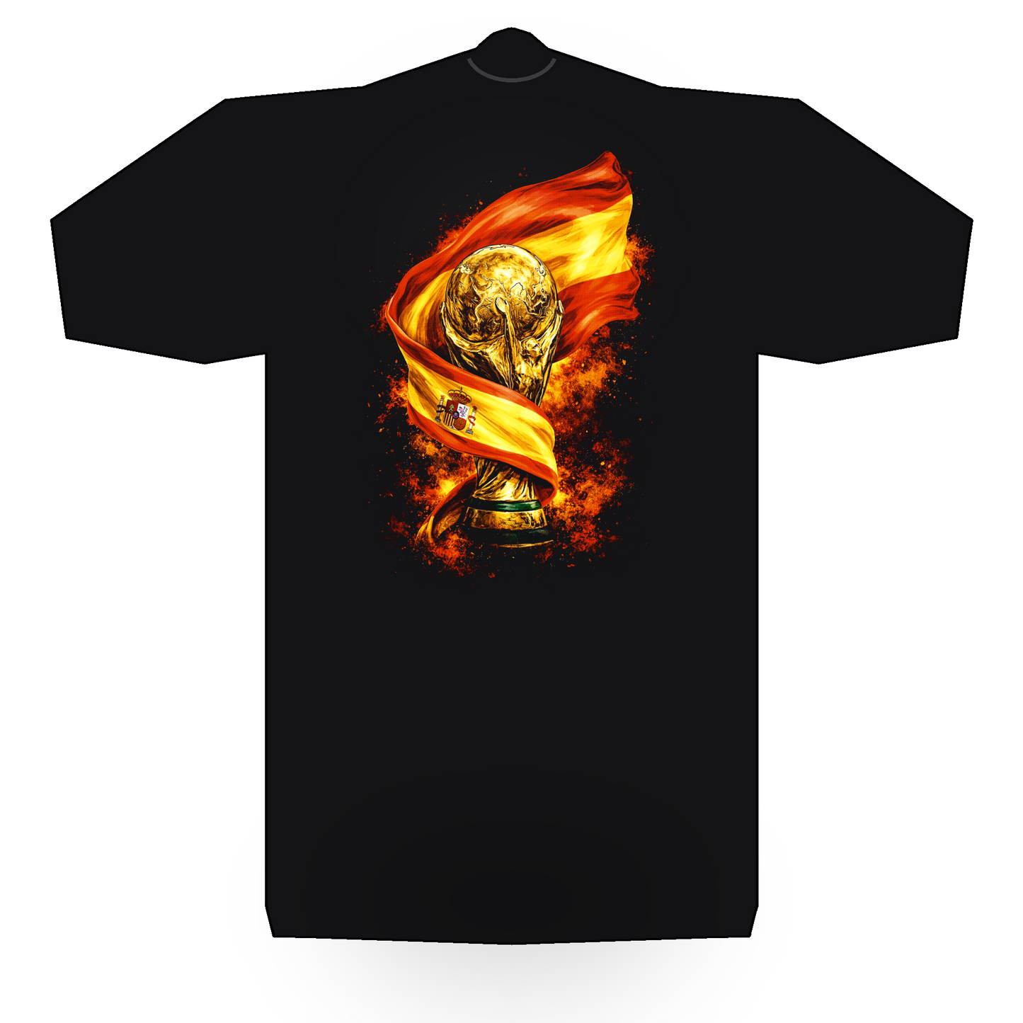 World Cup Spain halftone black tee mockup