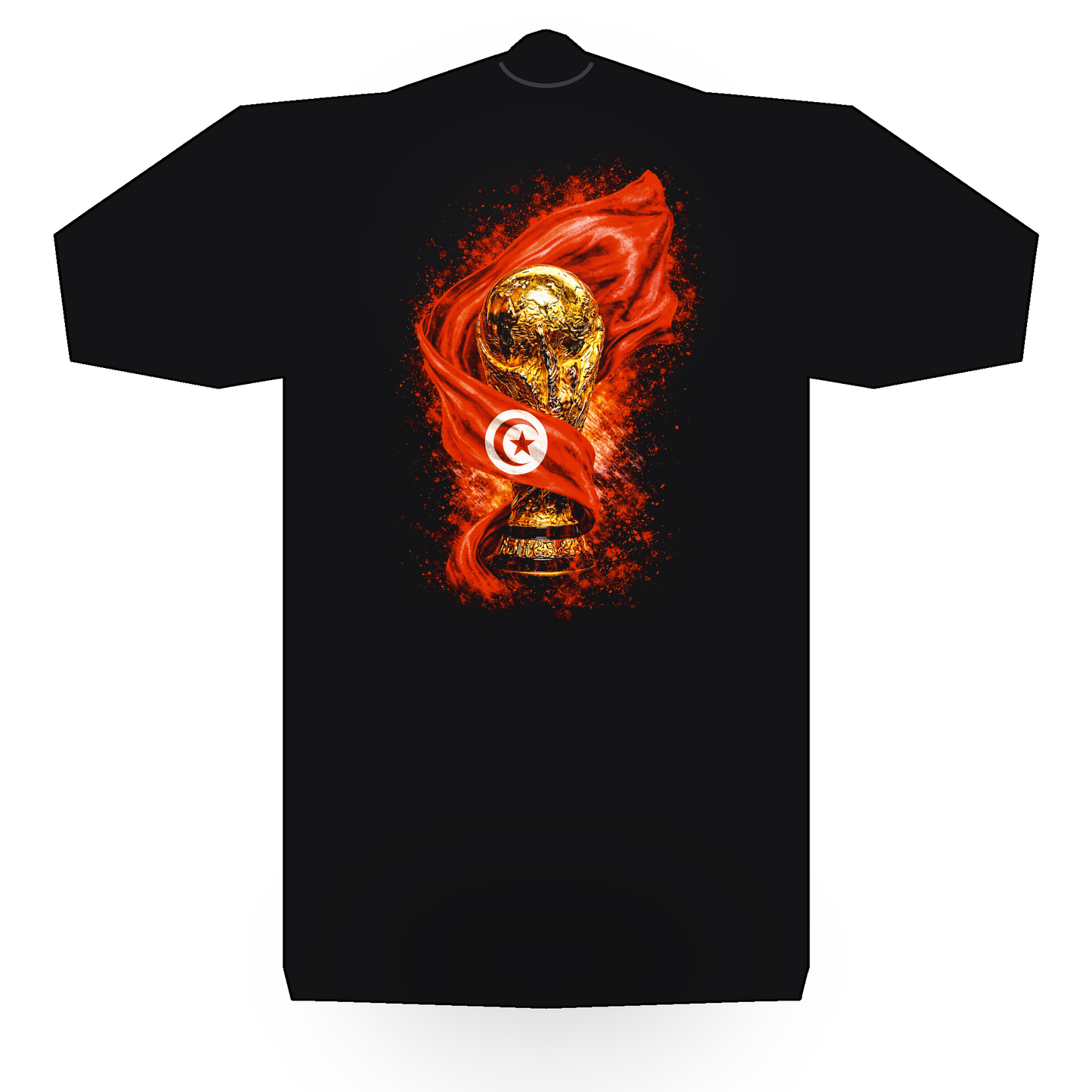World Cup Tunisia halftone black tee mockup