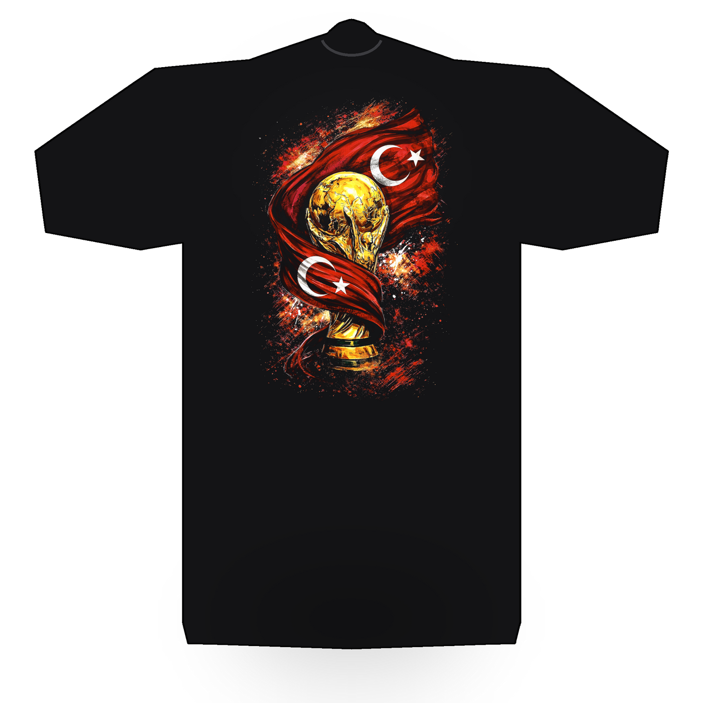 World Cup Turkey halftone black tee mockup