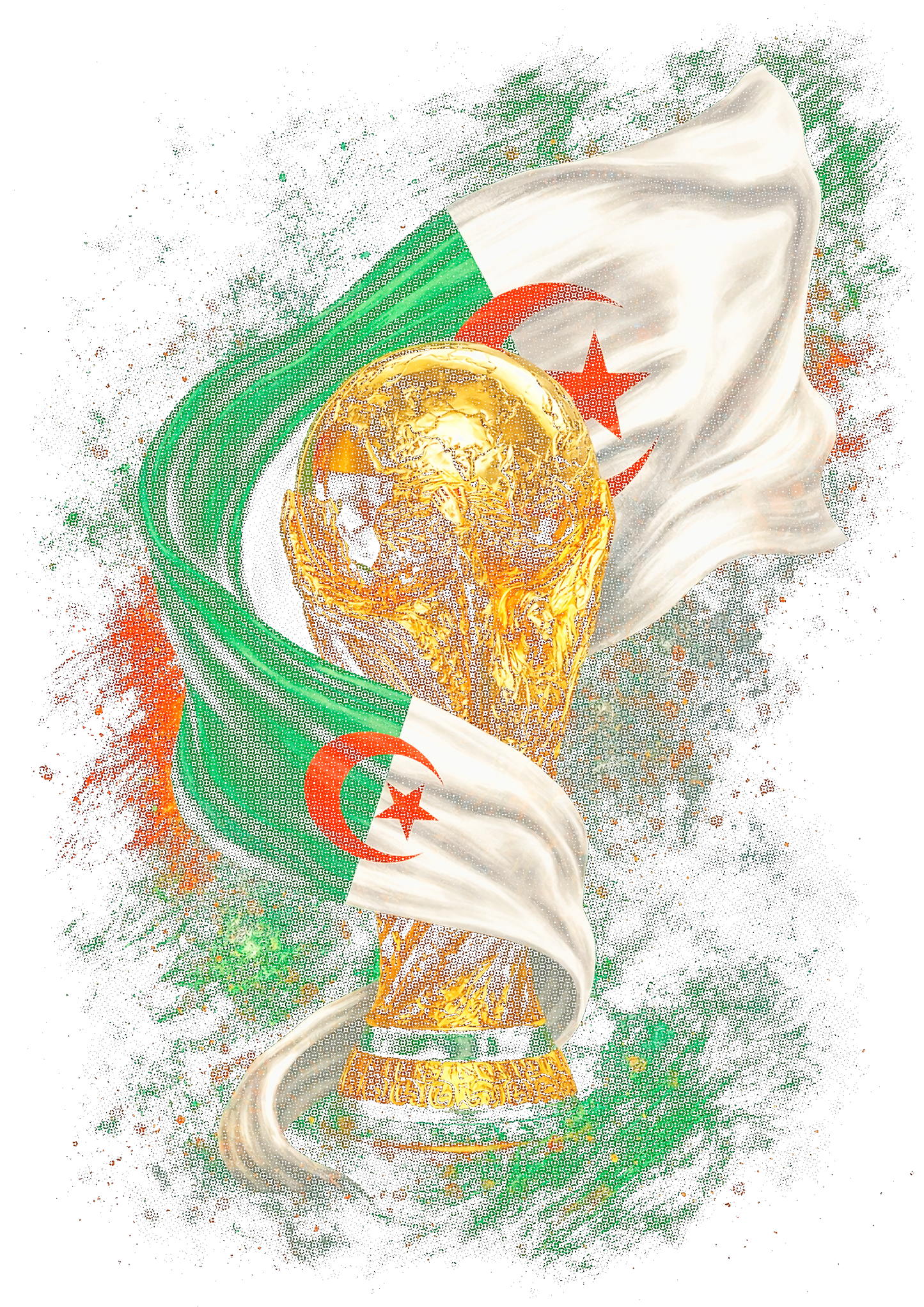 World Cup Algeria halftone design