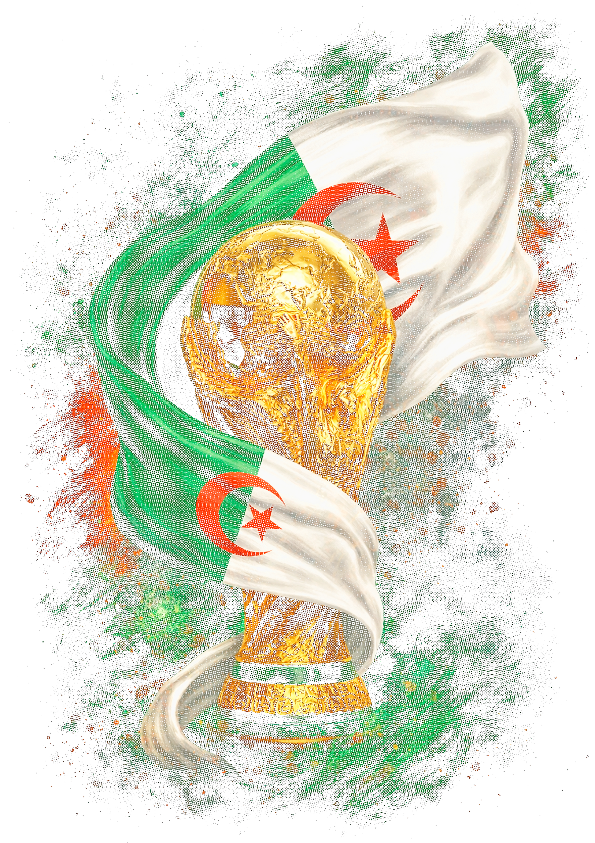 World Cup Algeria halftone design