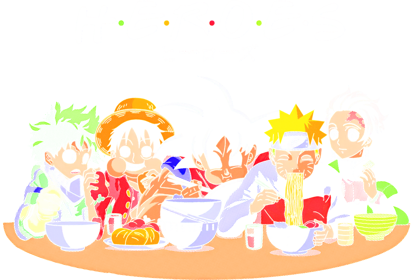 Anime - Anime Heroes Eating Ramen