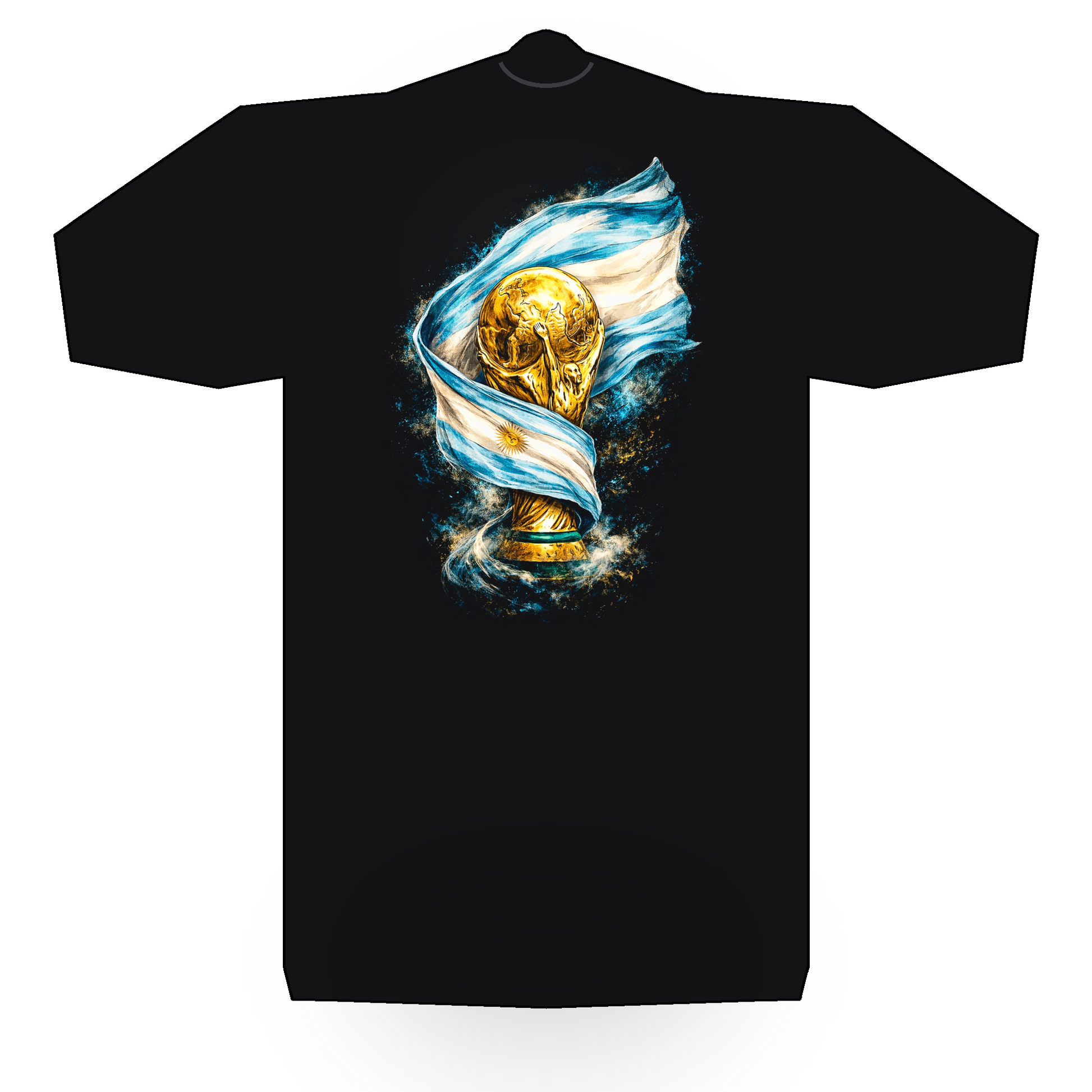 World Cup Argentina halftone black tee mockup