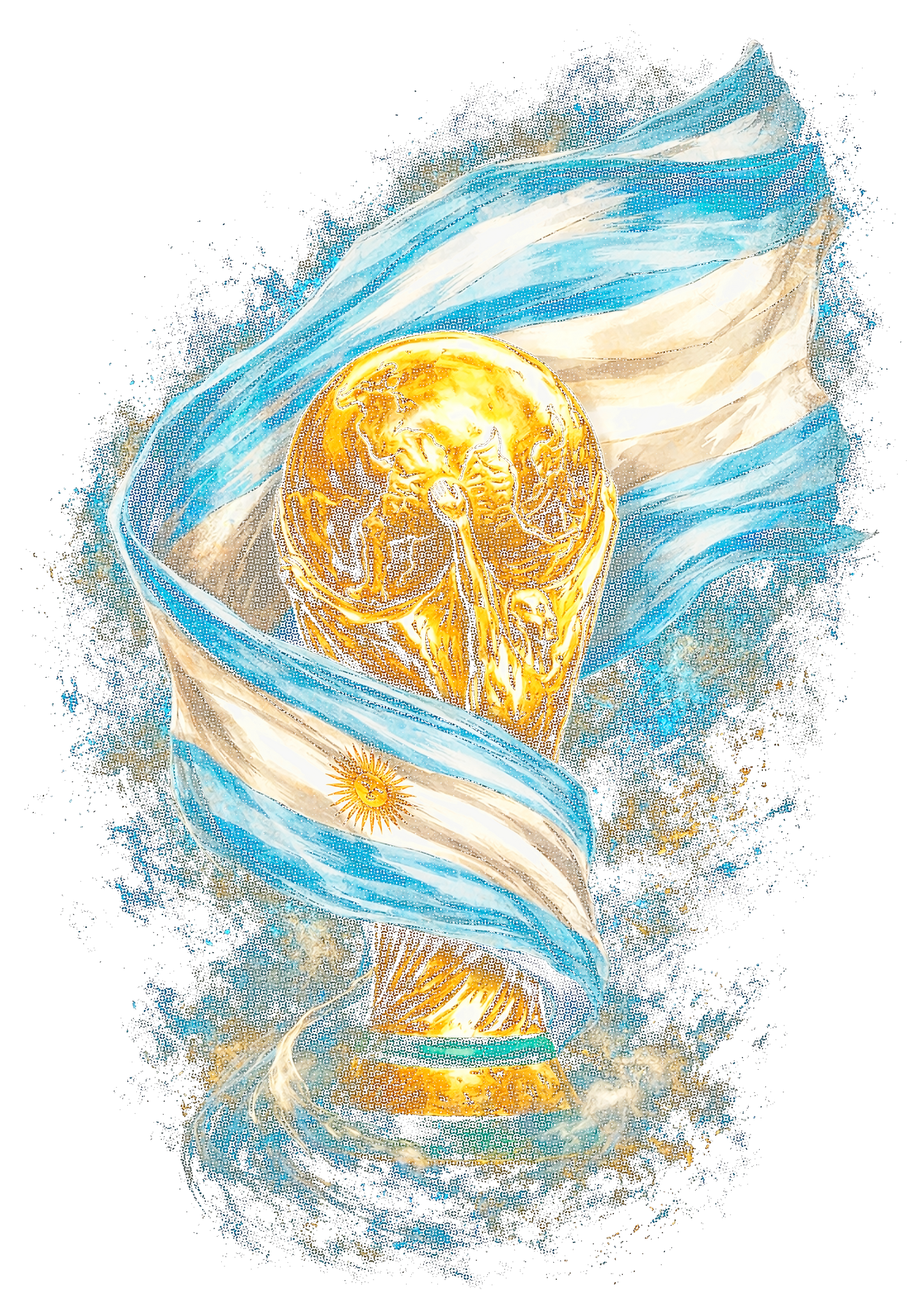World Cup Argentina halftone design