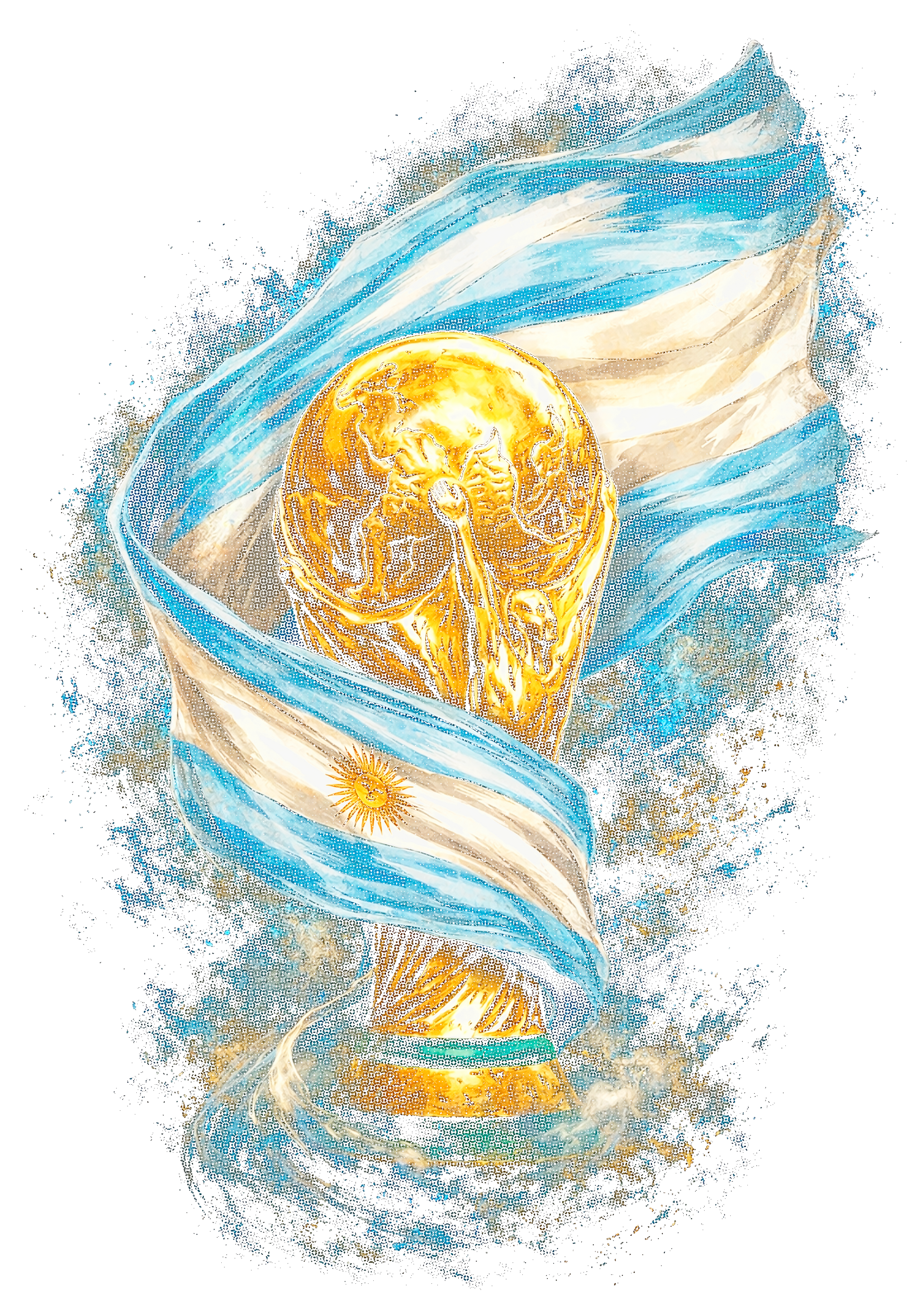 World Cup Argentina halftone design