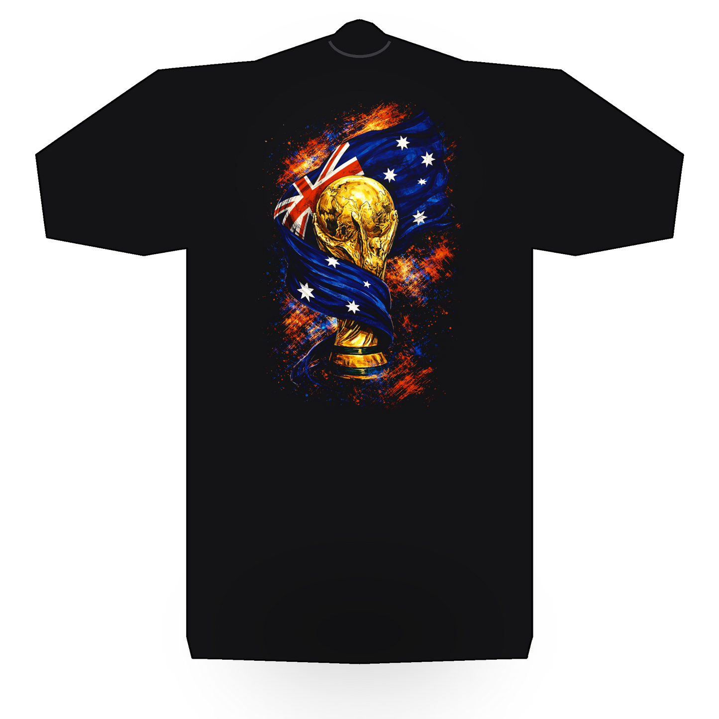 World Cup Australia halftone black tee mockup