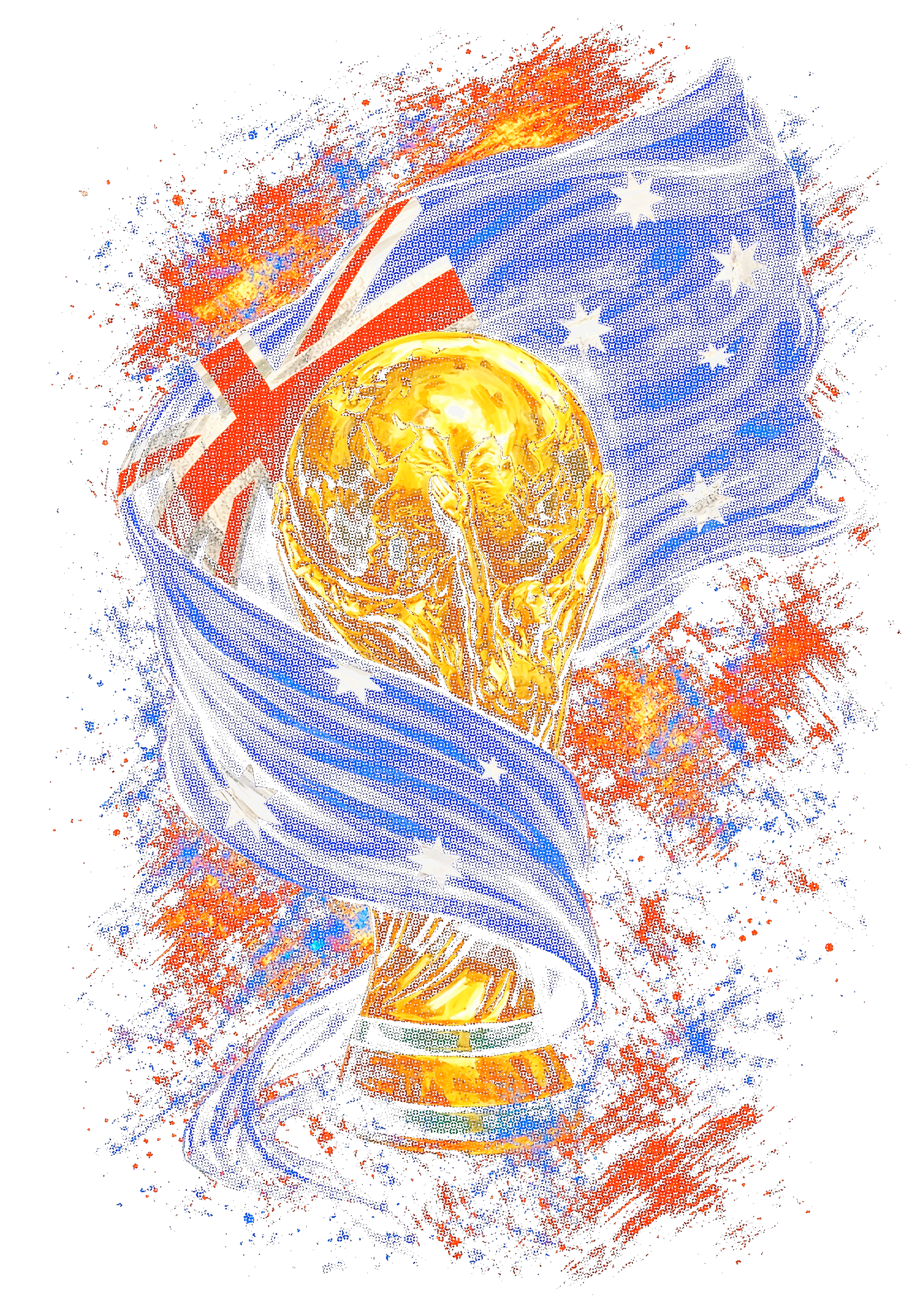 World Cup Australia halftone design