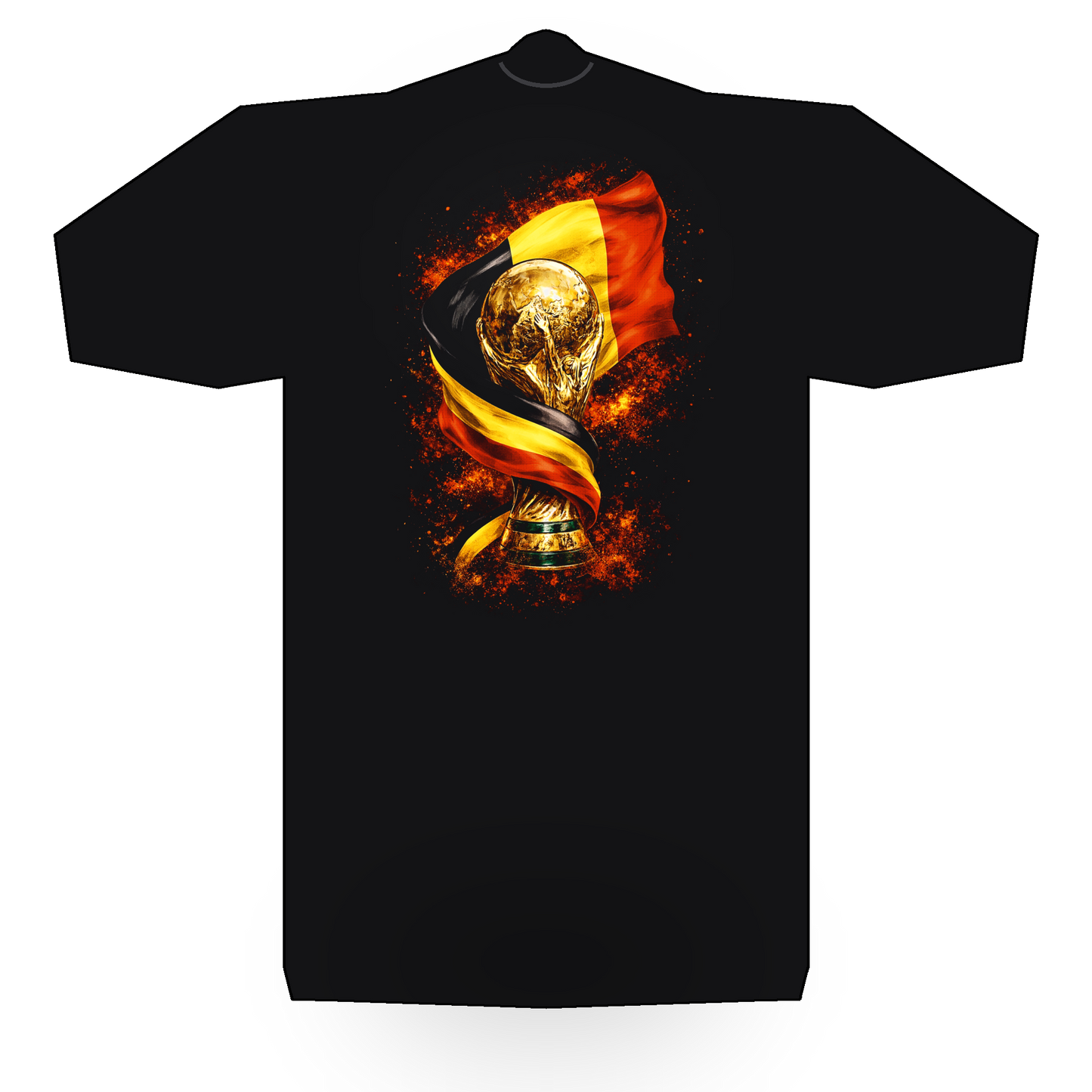 World Cup Belgium halftone black tee mockup