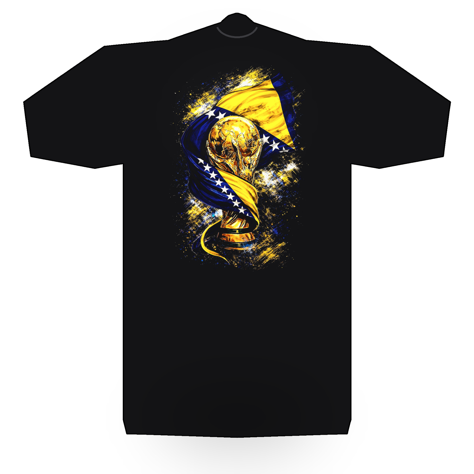 World Cup Bosnia halftone black tee mockup