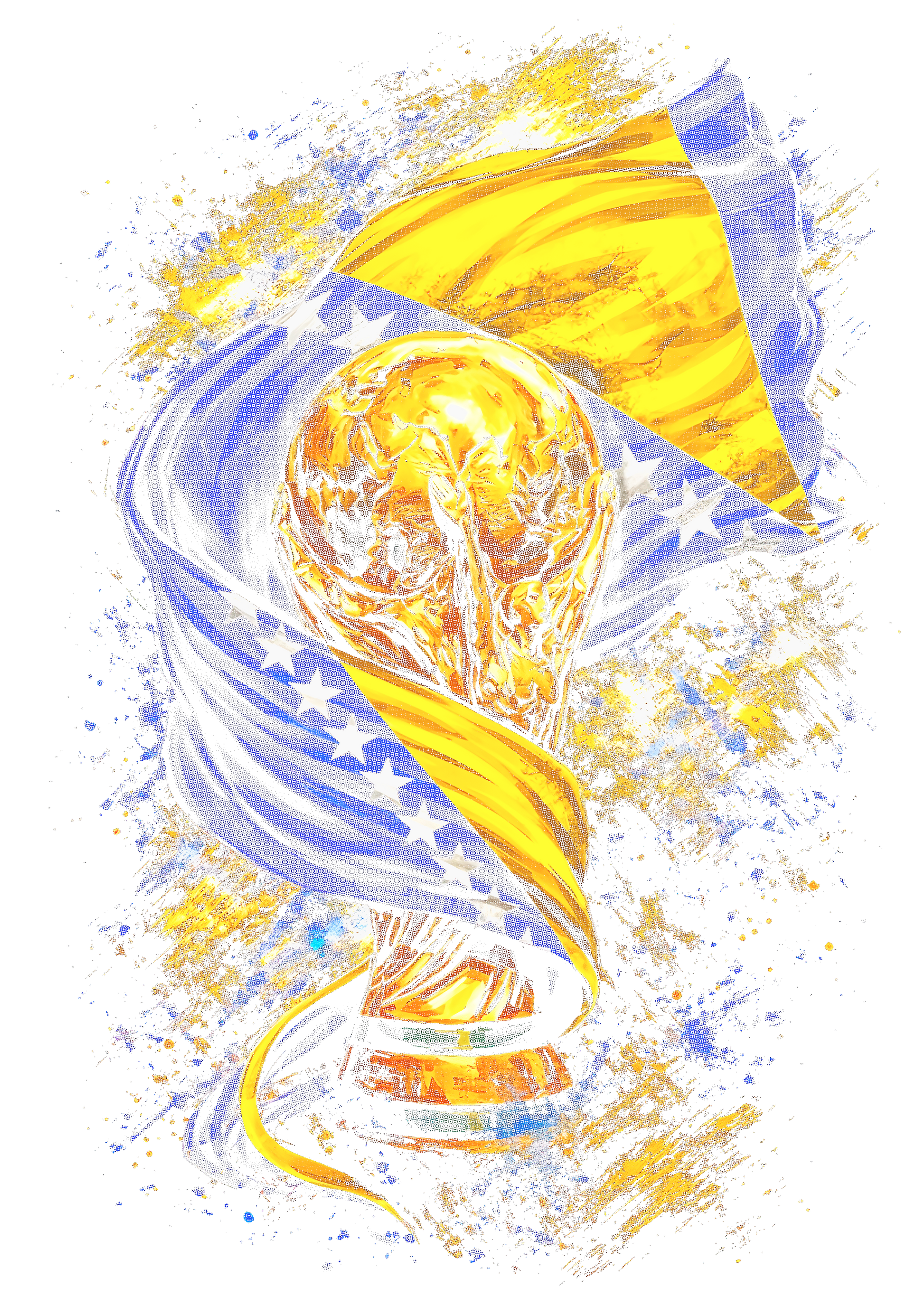 World Cup Bosnia halftone design