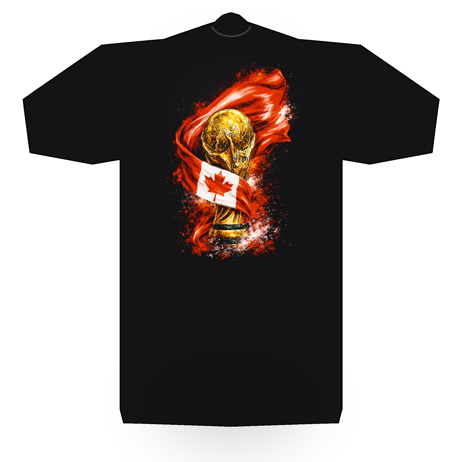 World Cup Canada halftone black tee mockup
