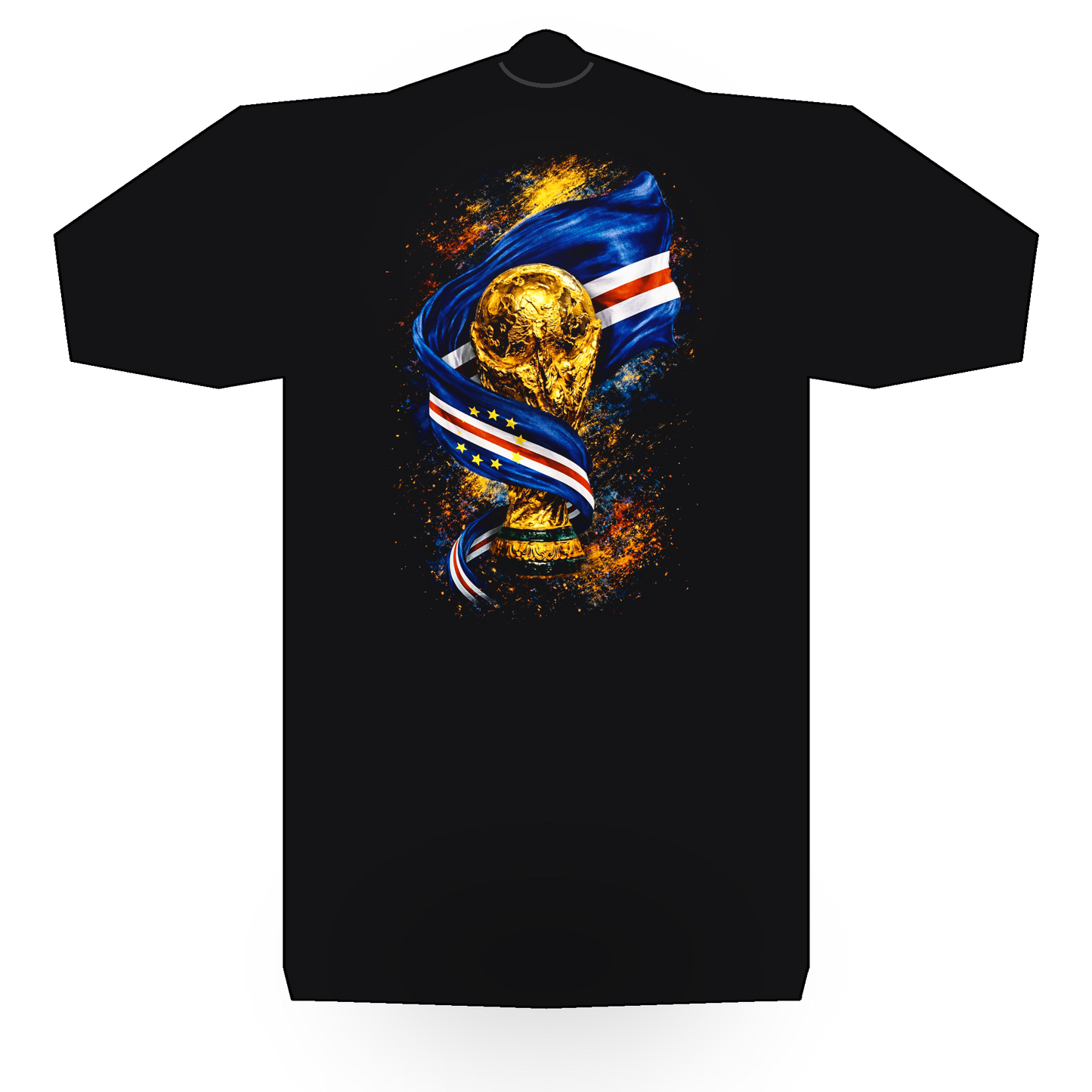 World Cup Cape Verde halftone black tee mockup