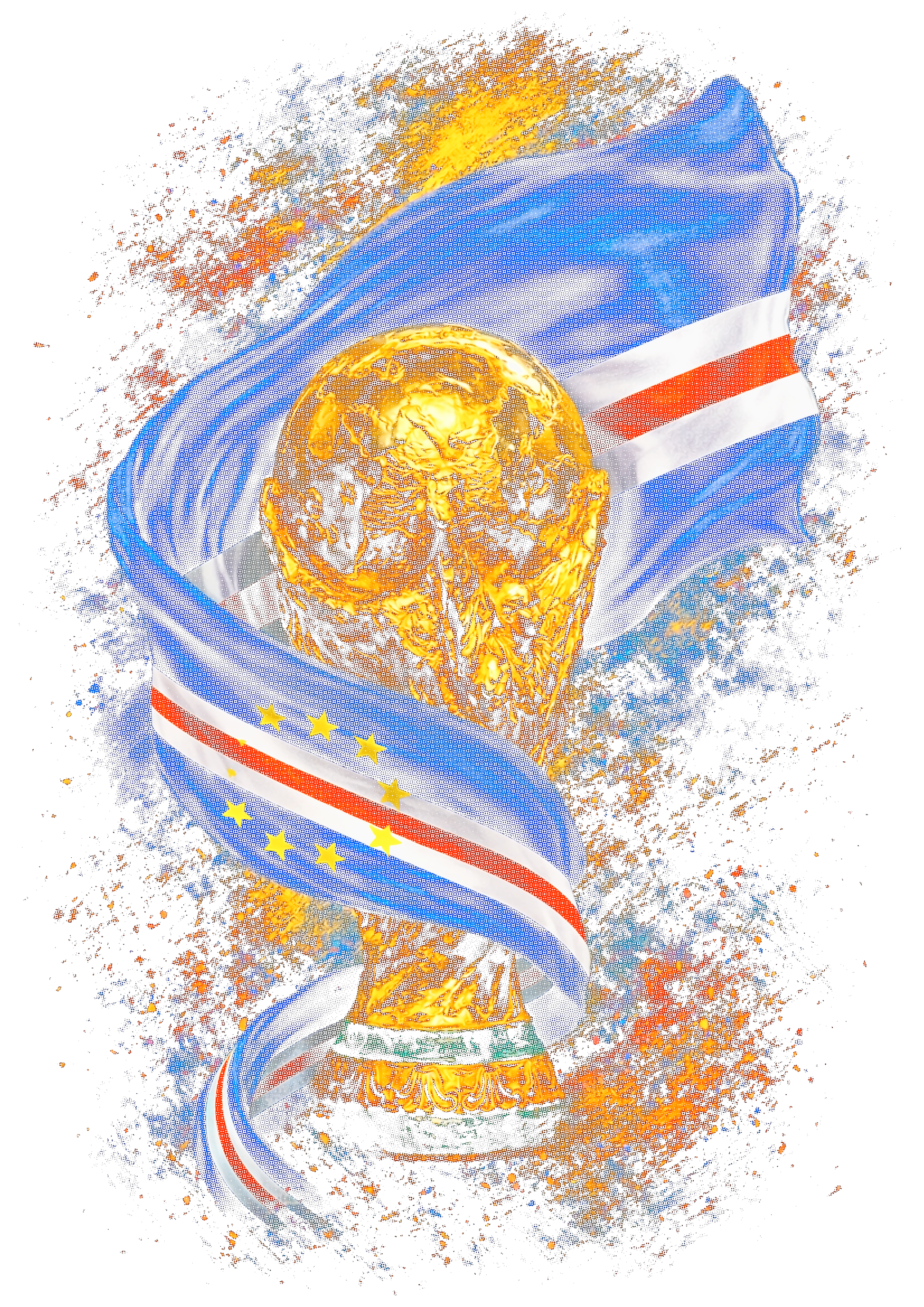 World Cup Cape Verde halftone design
