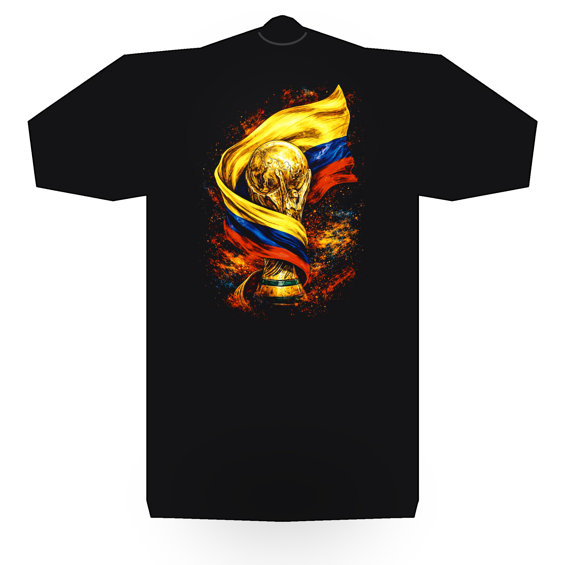 World Cup Colombia halftone black tee mockup