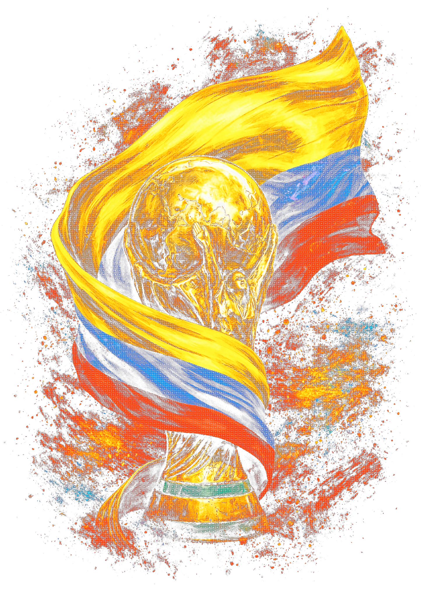 World Cup Colombia halftone design