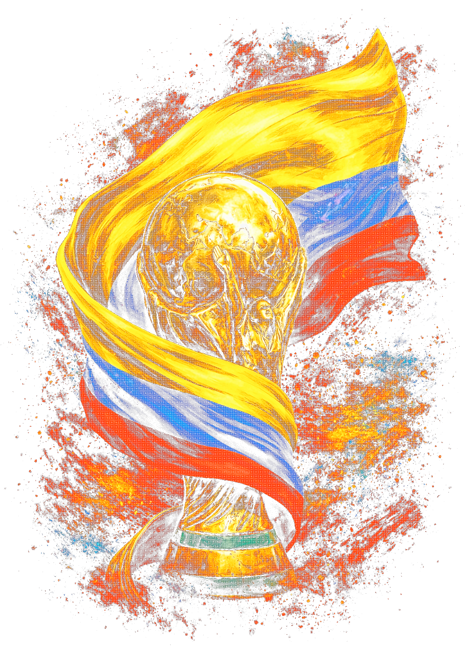 World Cup Colombia halftone design