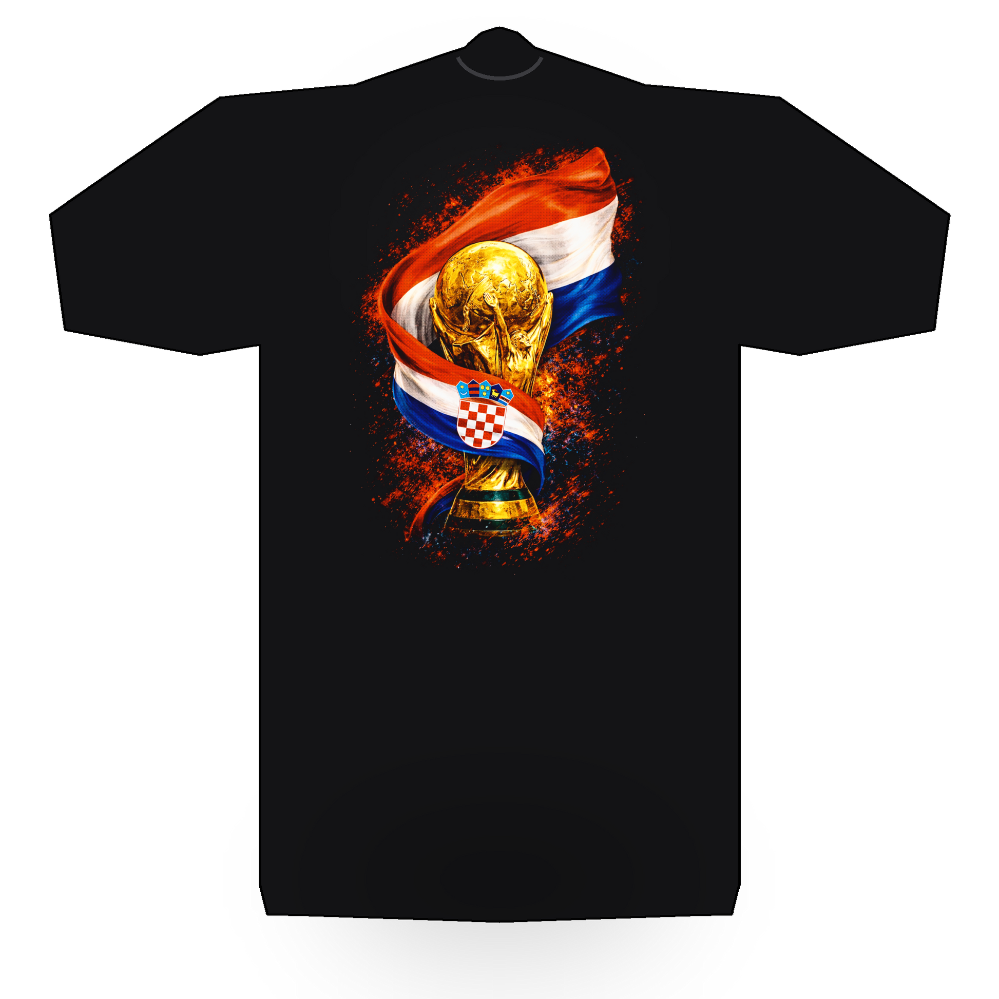 World Cup Croatia halftone black tee mockup