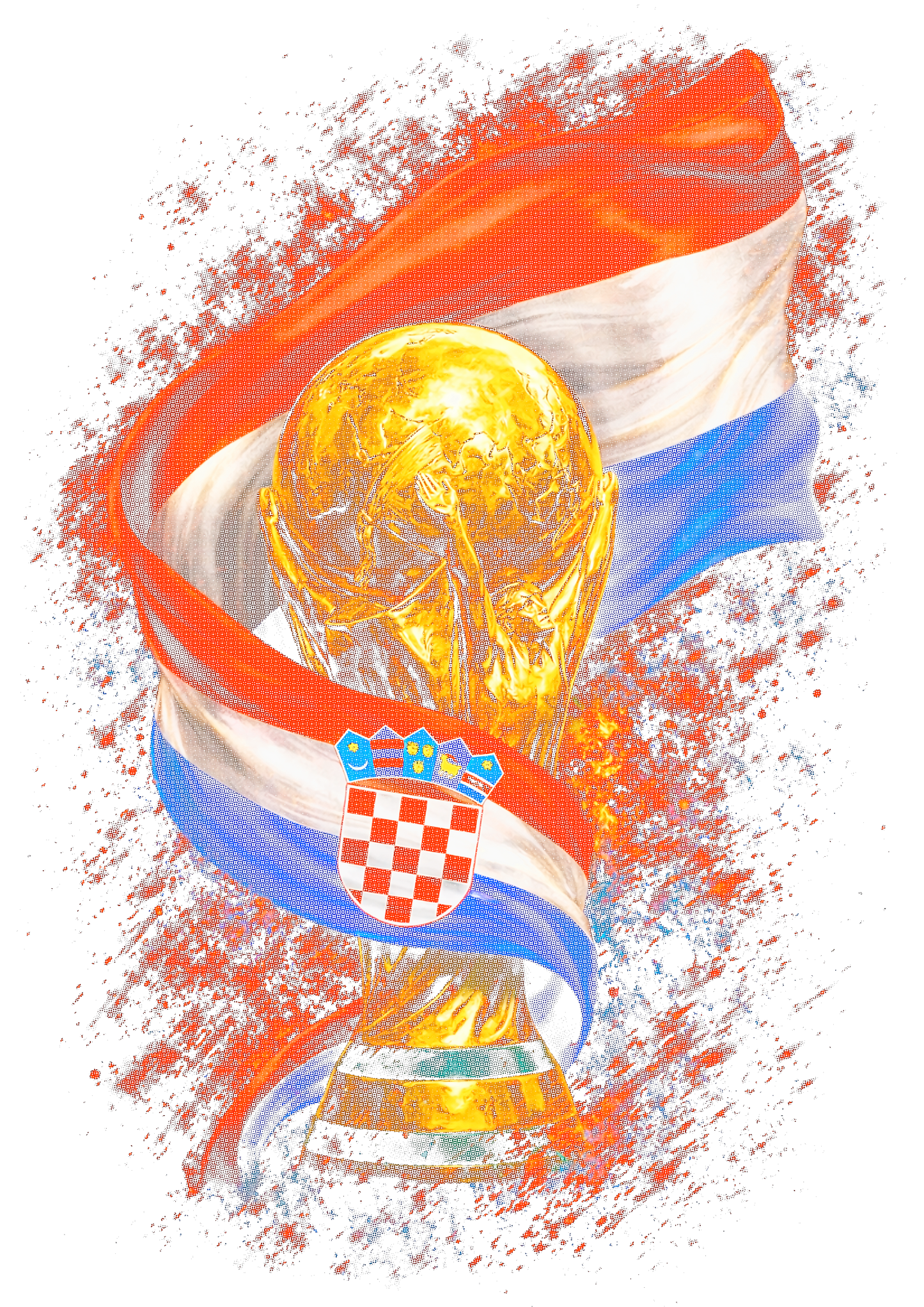 World Cup Croatia halftone design