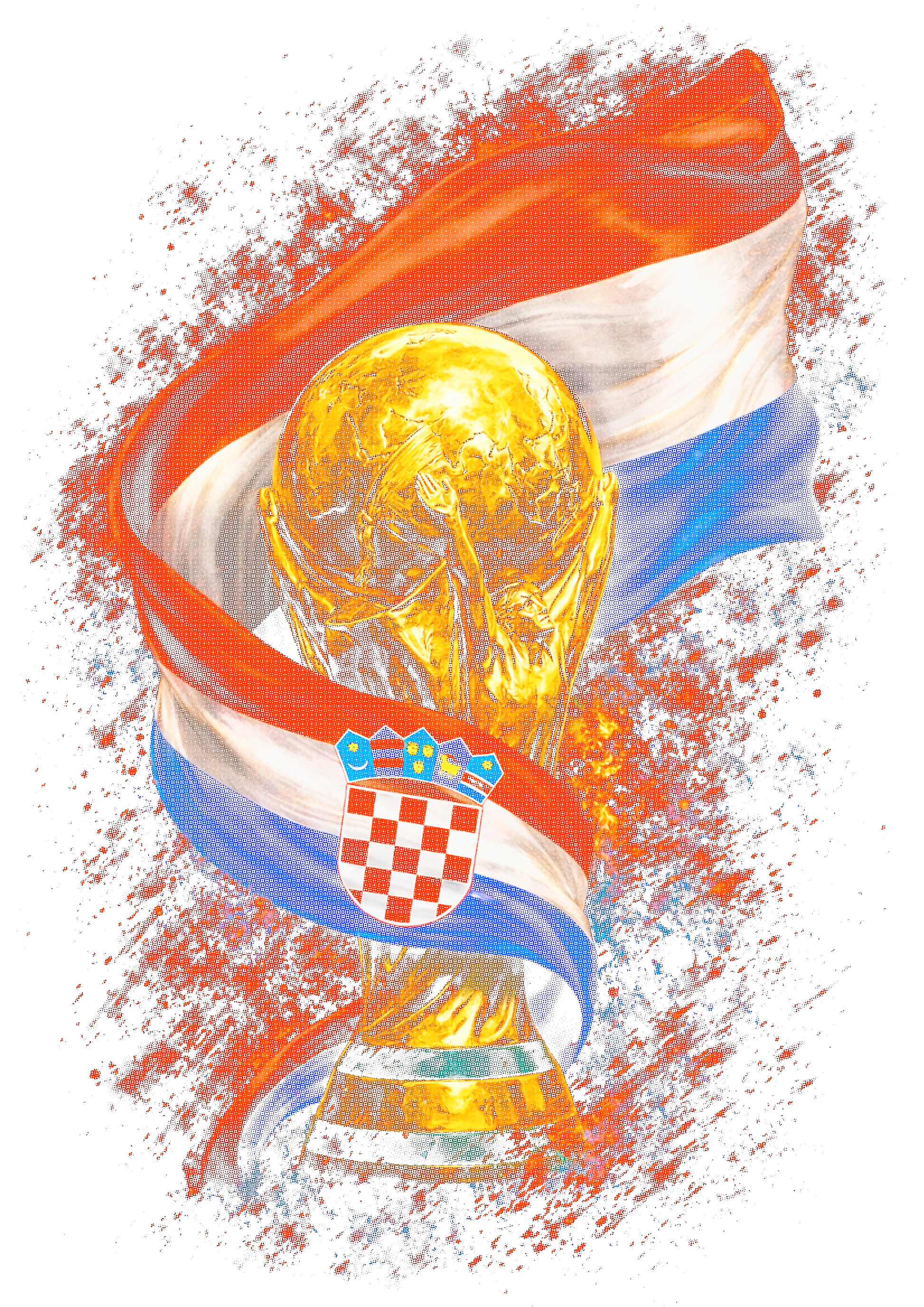 World Cup Croatia halftone design