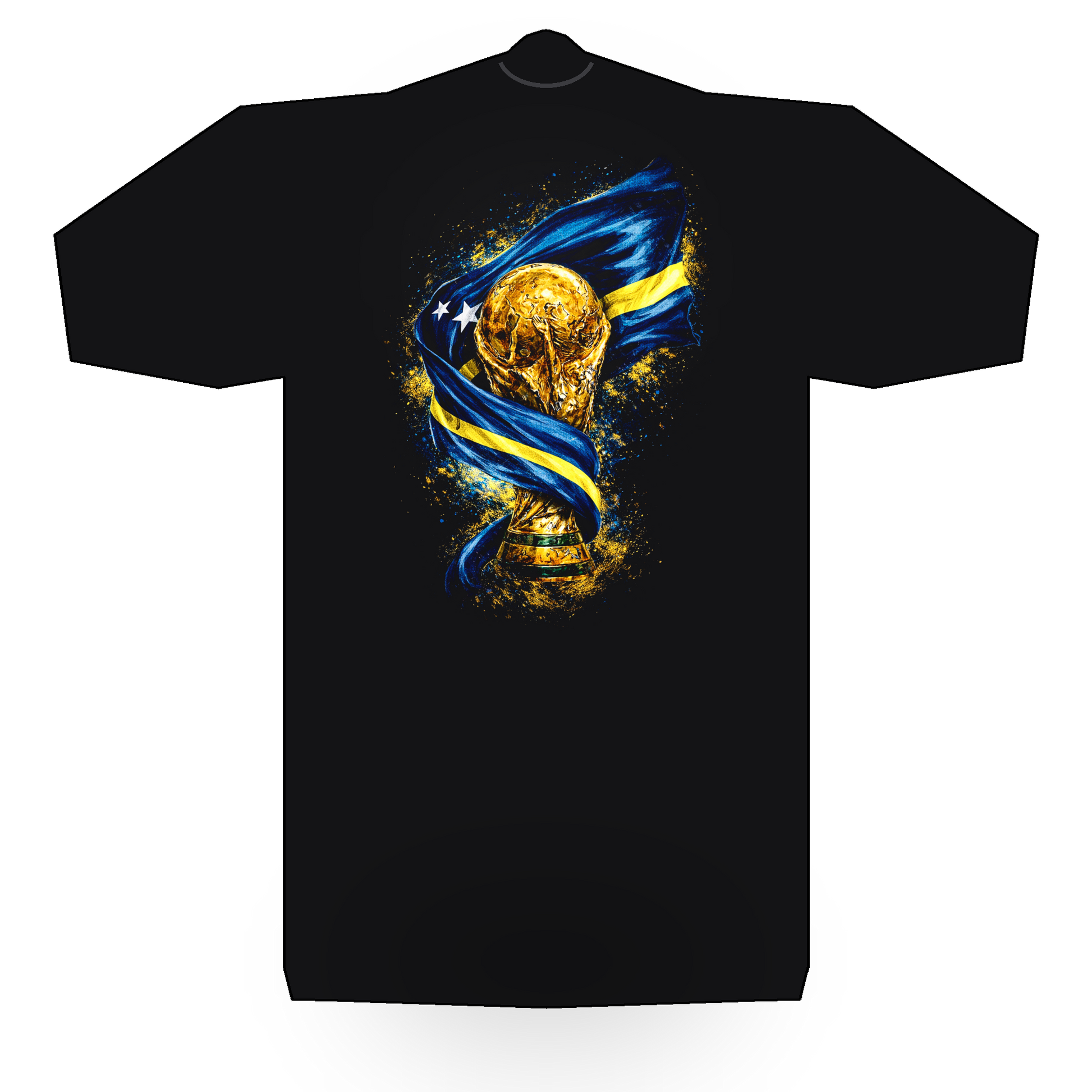 World Cup Curacao halftone black tee mockup