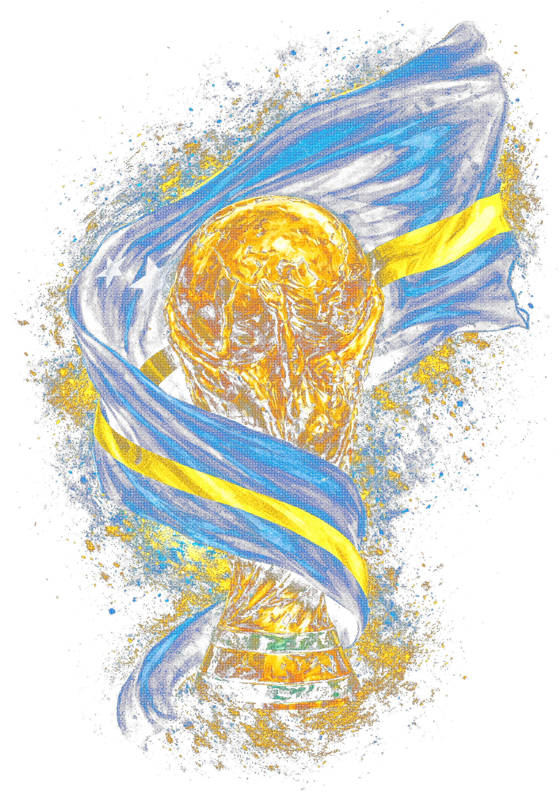 World Cup Curacao halftone design