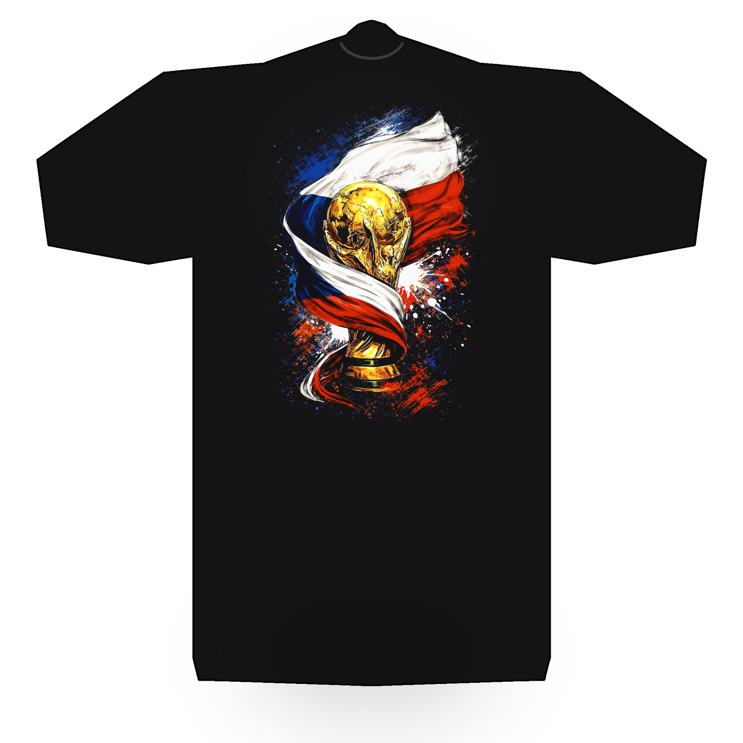 World Cup Czech Republic halftone black tee mockup