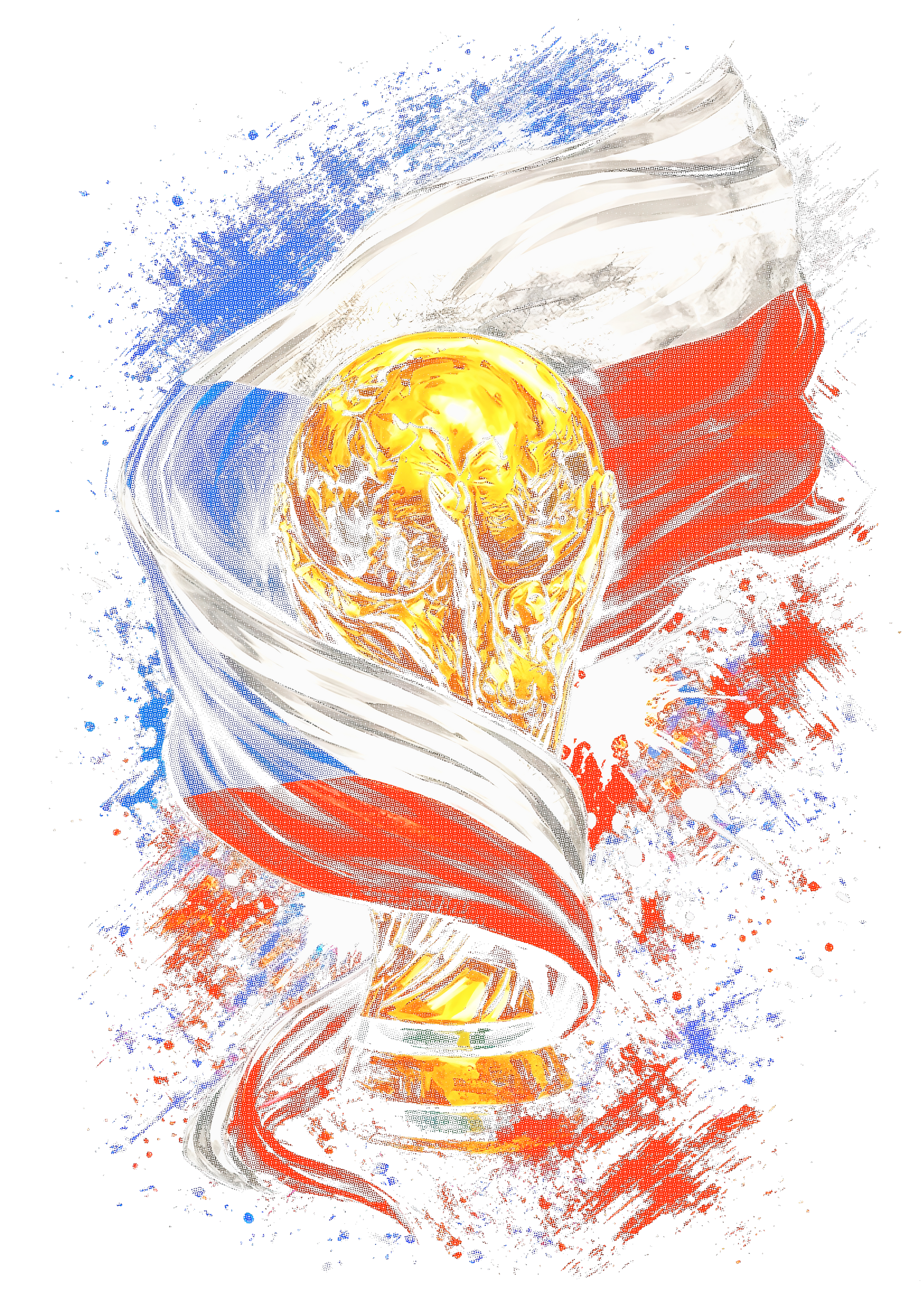 World Cup Czech Republic halftone design