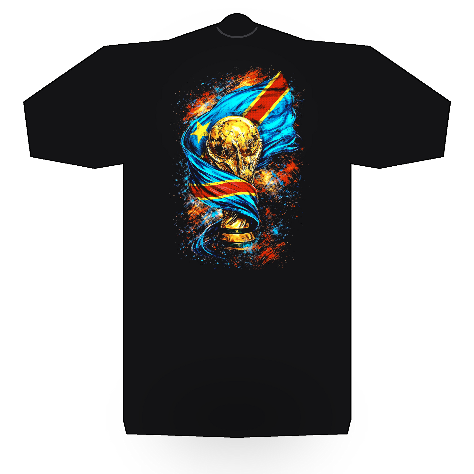 World Cup DR Congo halftone black tee mockup