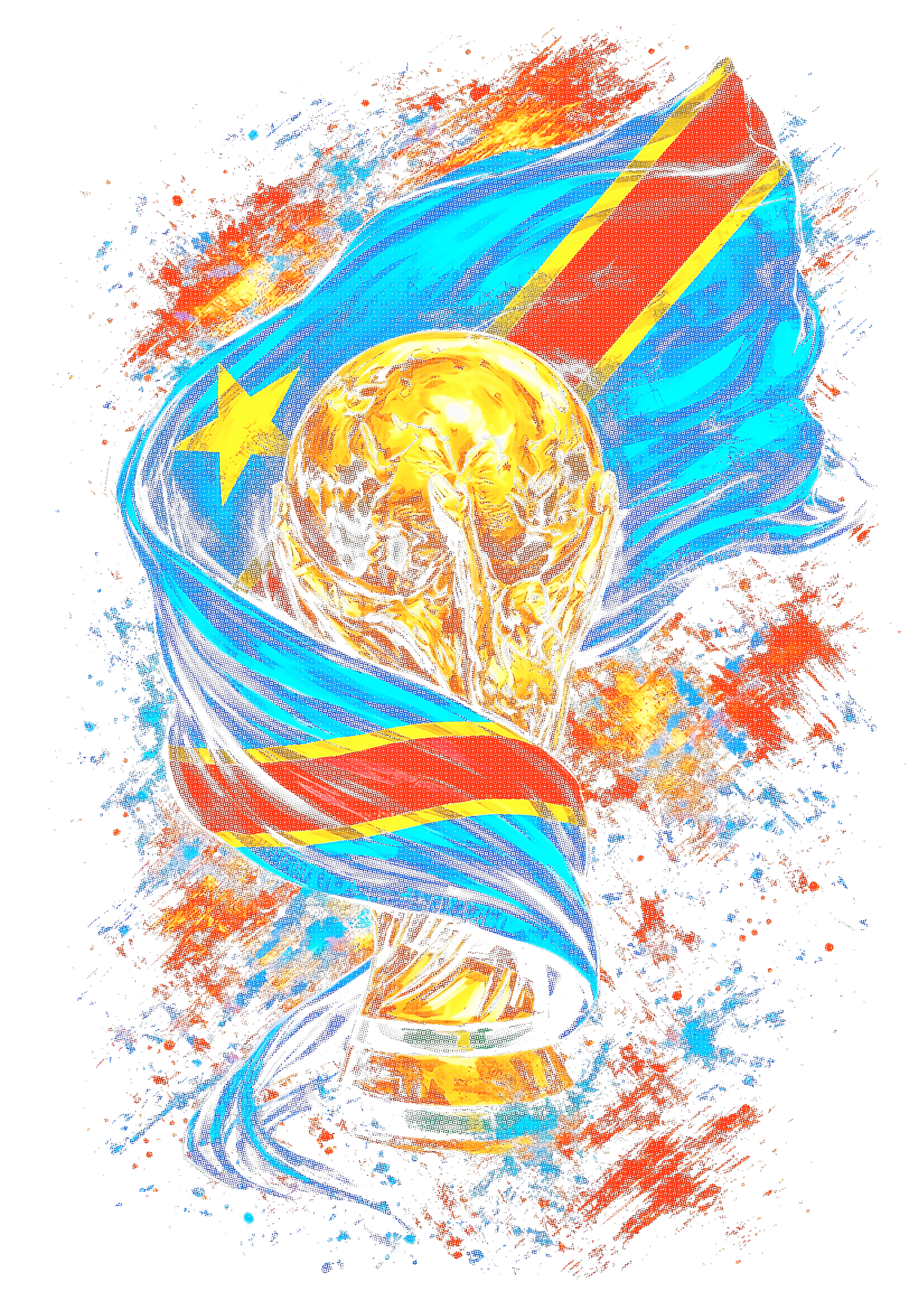 World Cup DR Congo halftone design