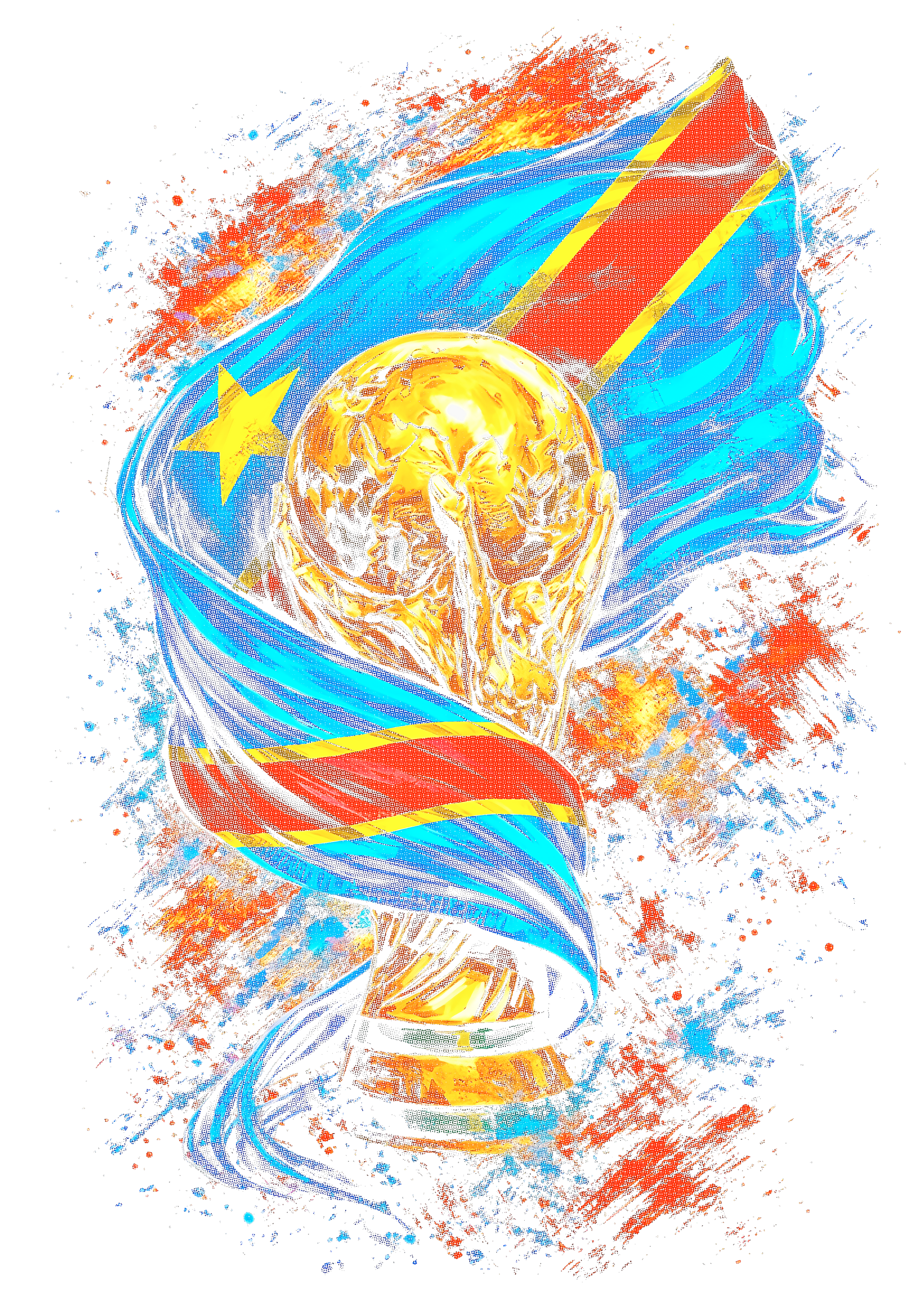 World Cup DR Congo halftone design