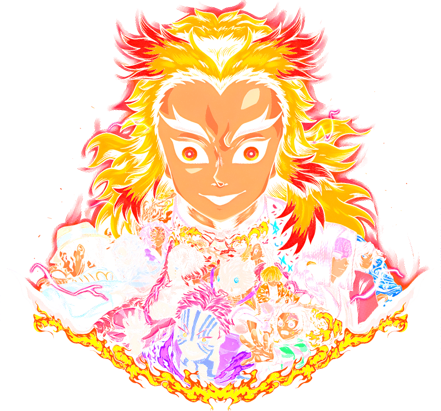 Anime - Demon Slayer Rengoku Hero Collage