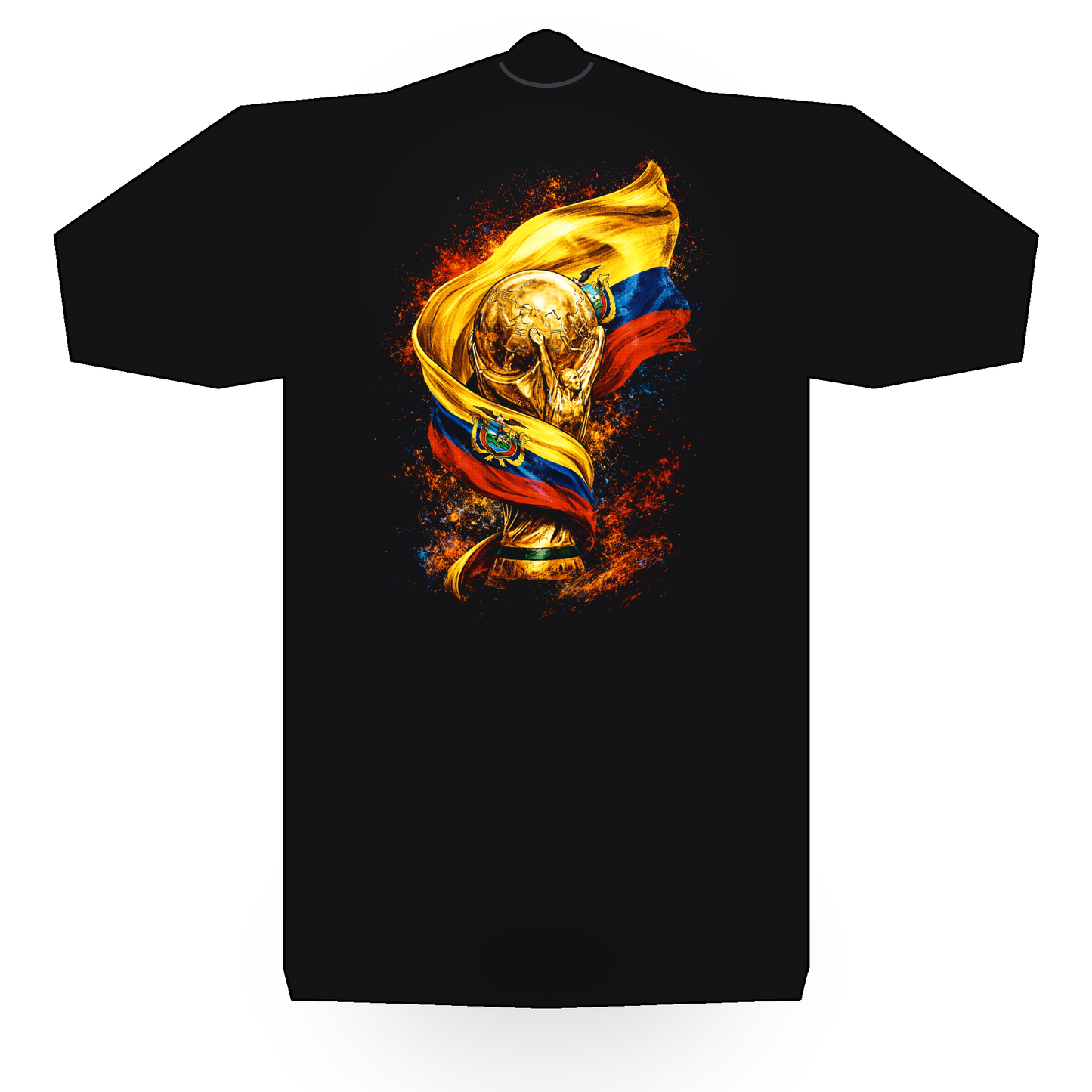 World Cup Ecuador halftone black tee mockup
