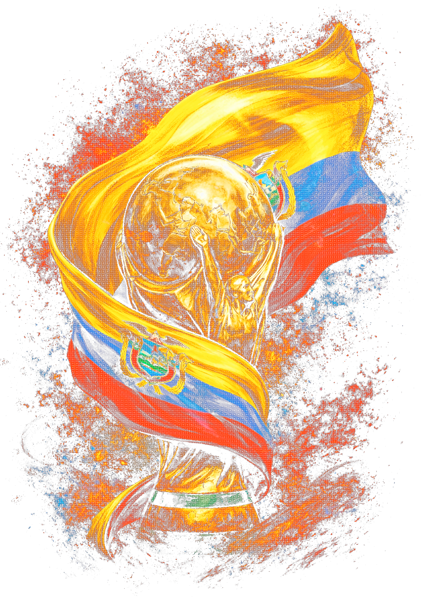 World Cup Ecuador halftone design