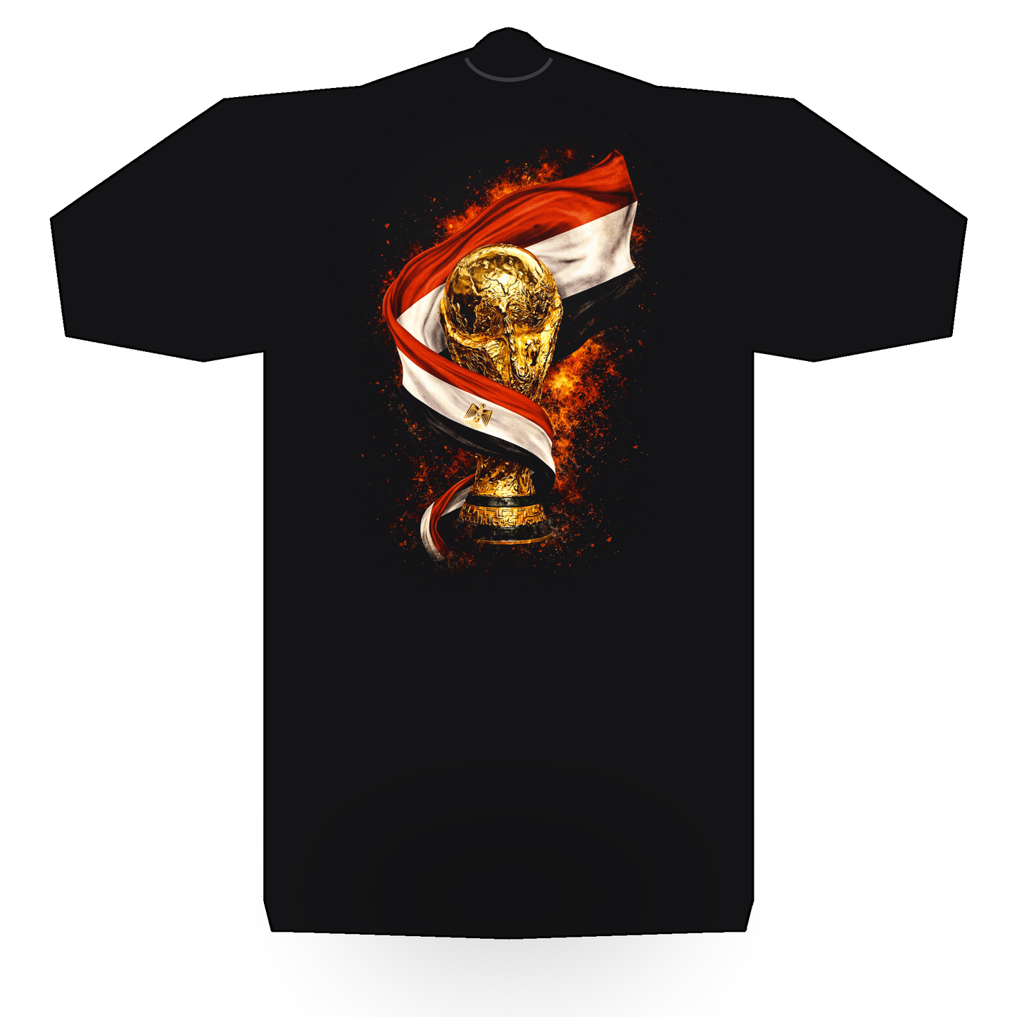 World Cup Egypt halftone black tee mockup