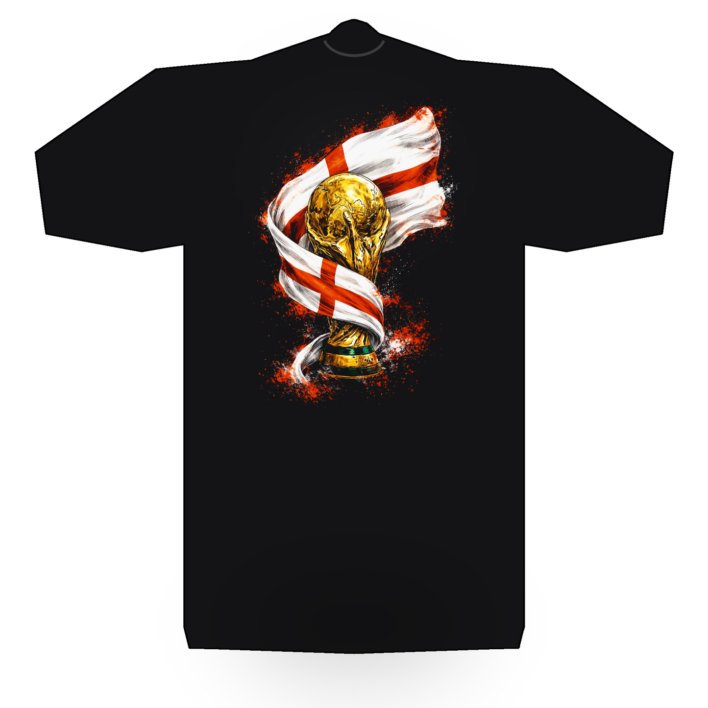 World Cup England halftone black tee mockup