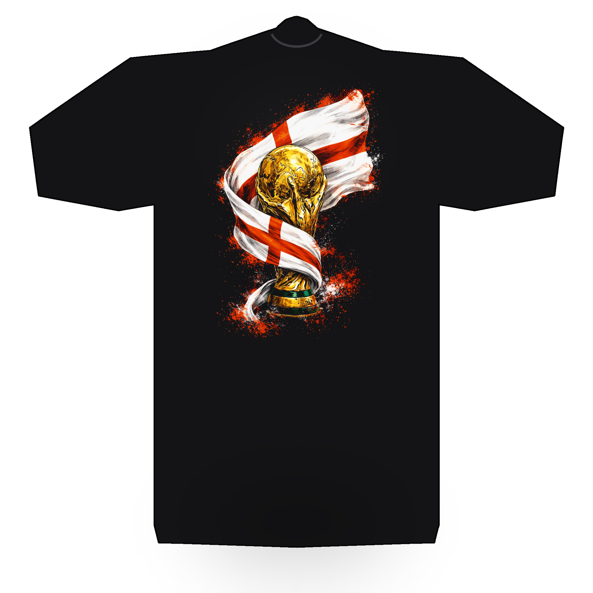 World Cup England halftone black tee mockup