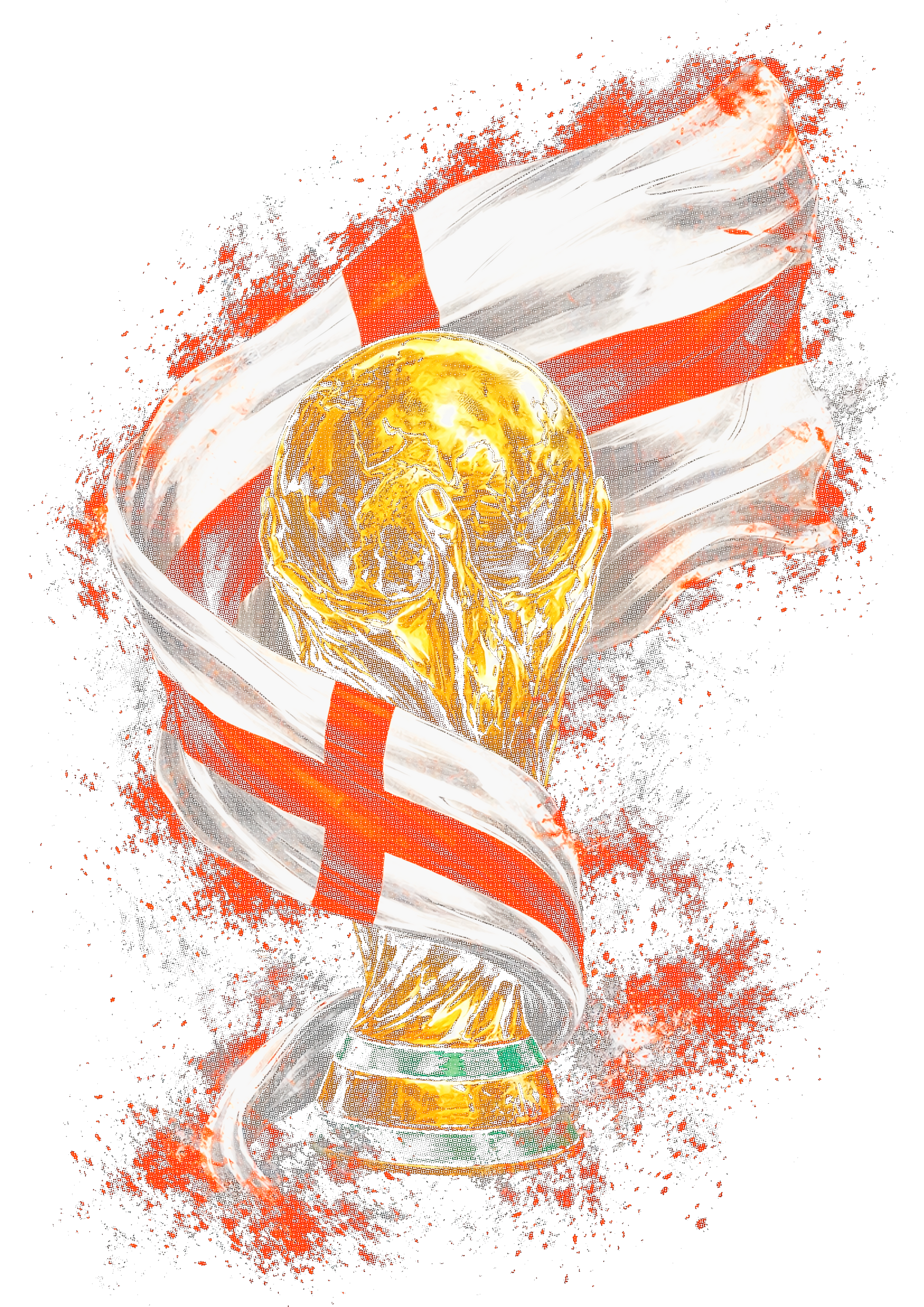 World Cup England halftone design