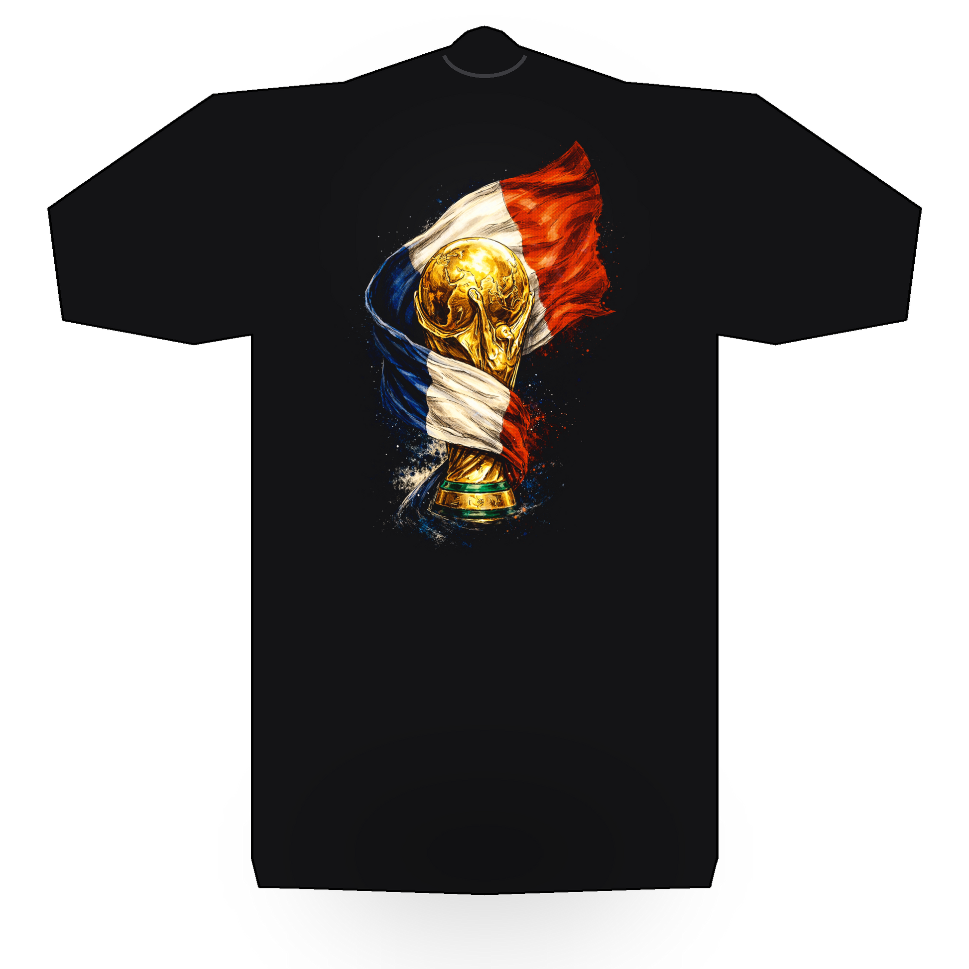 World Cup France halftone black tee mockup