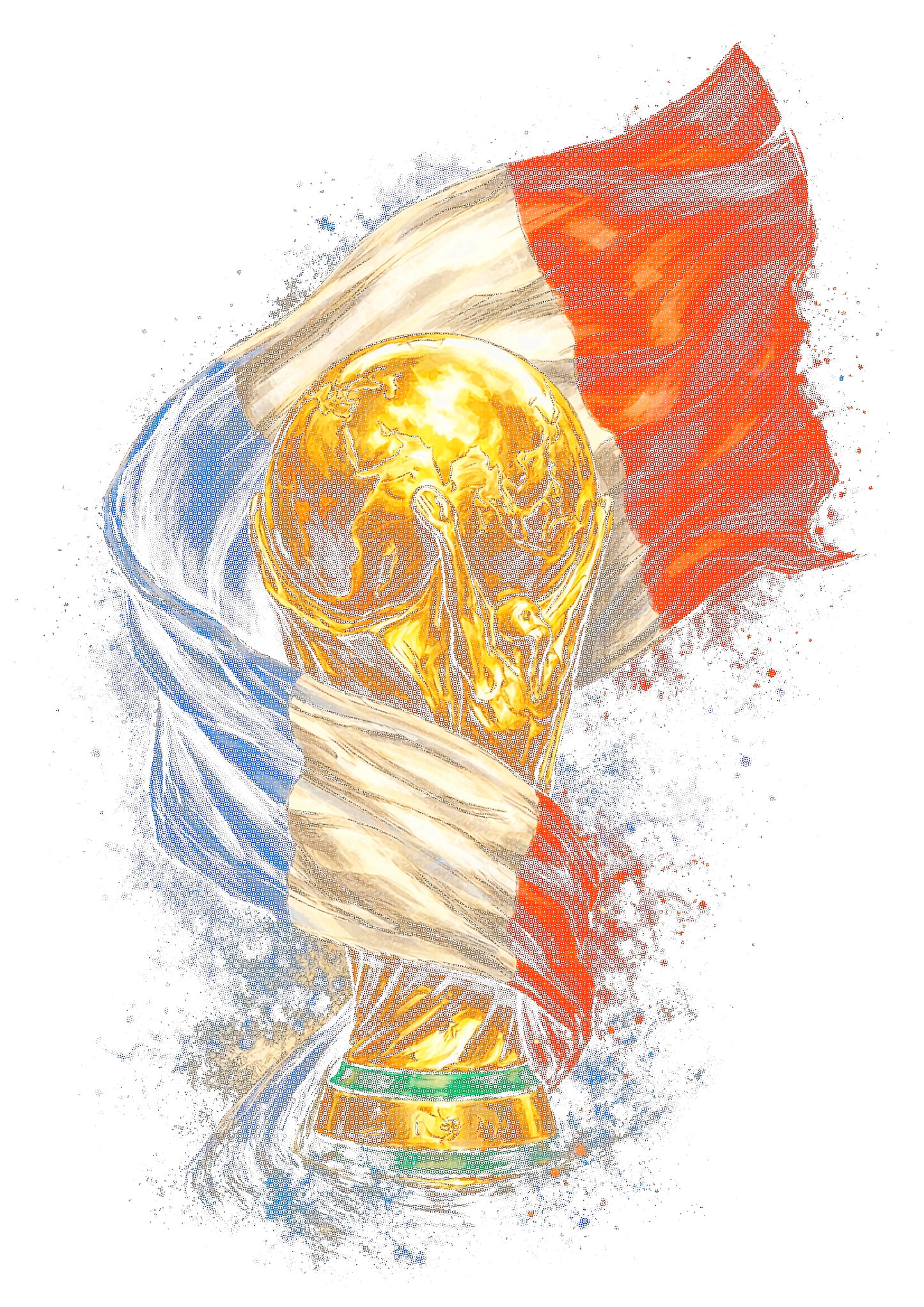 World Cup France halftone design
