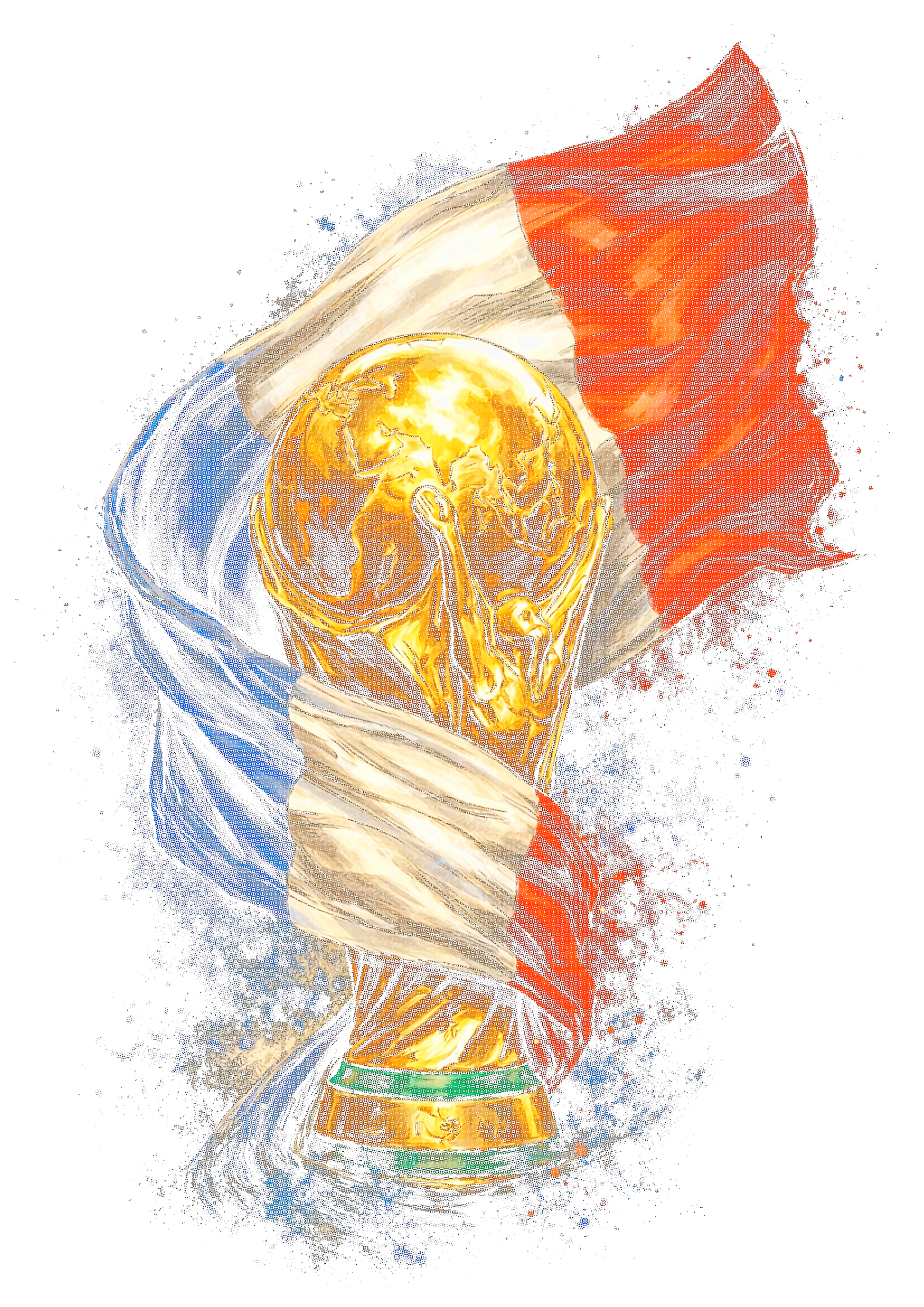 World Cup France halftone design