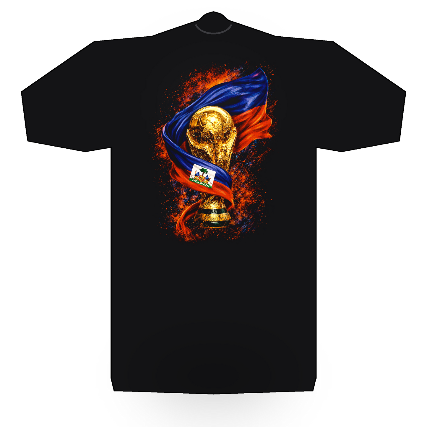 World Cup Haiti halftone black tee mockup