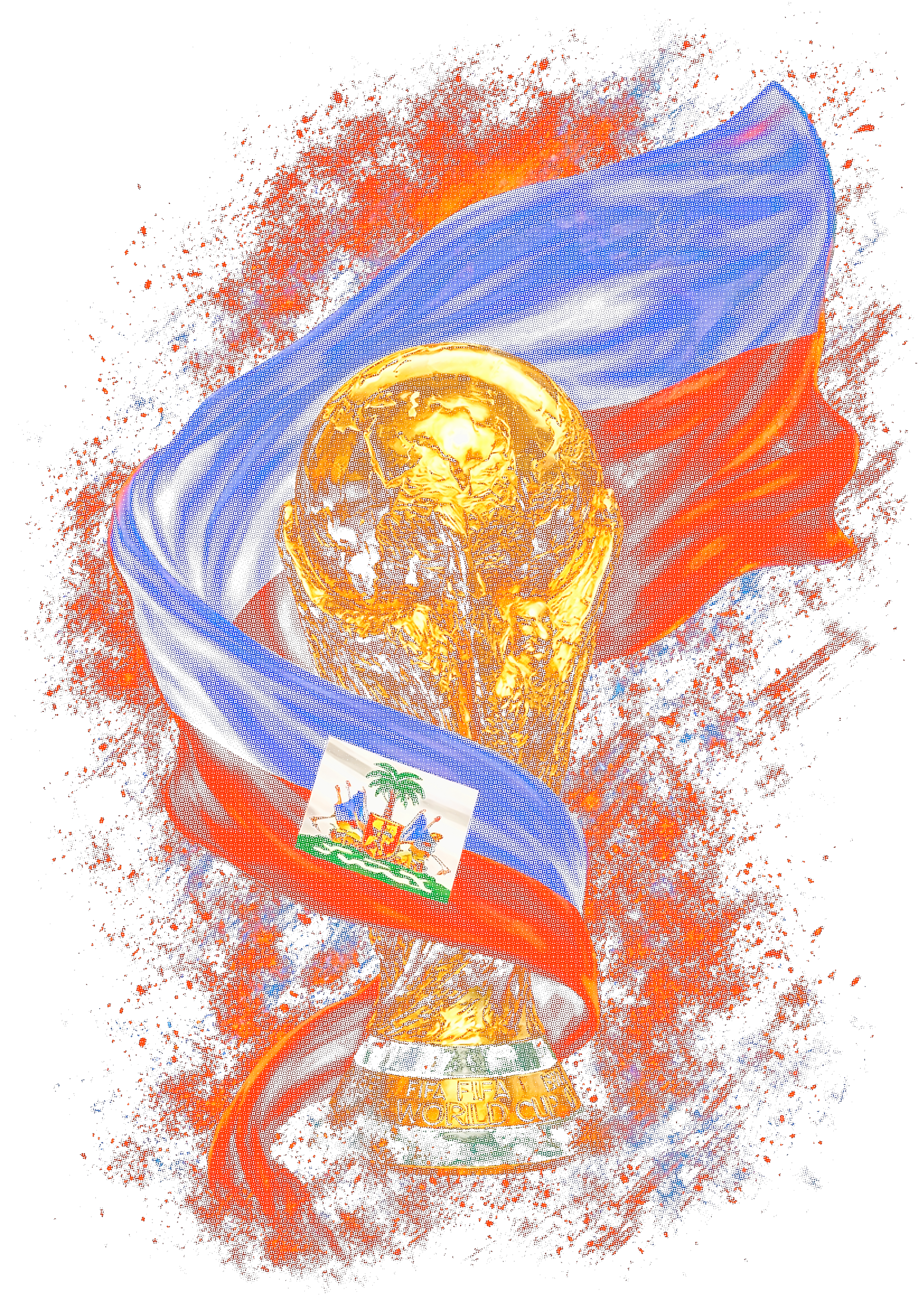 World Cup Haiti halftone design