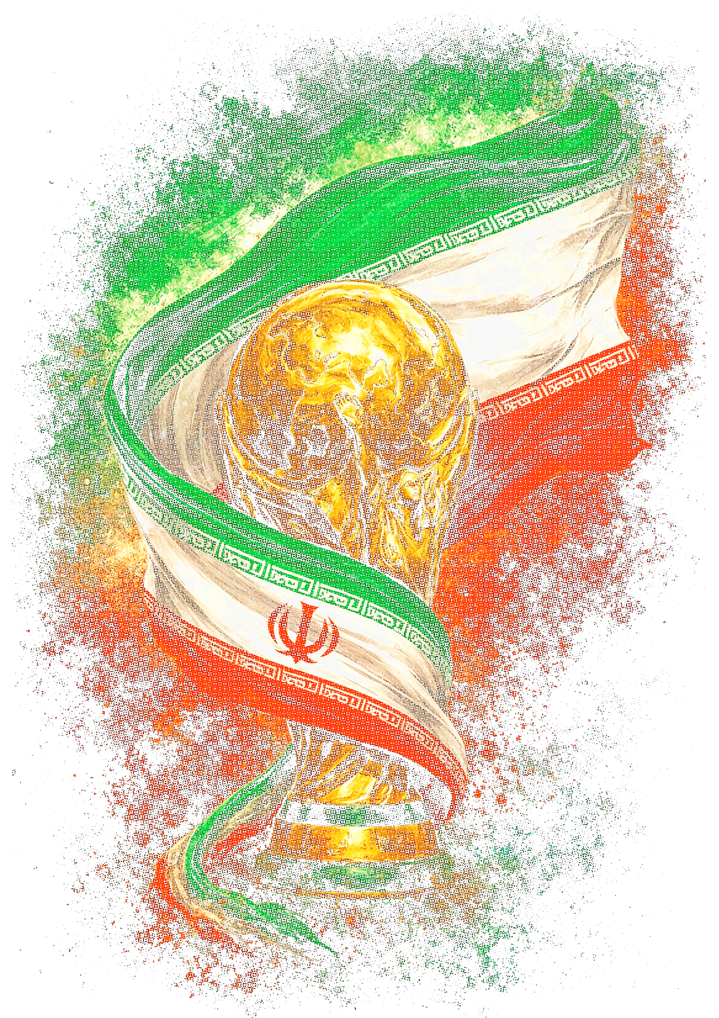 World Cup Iran halftone design