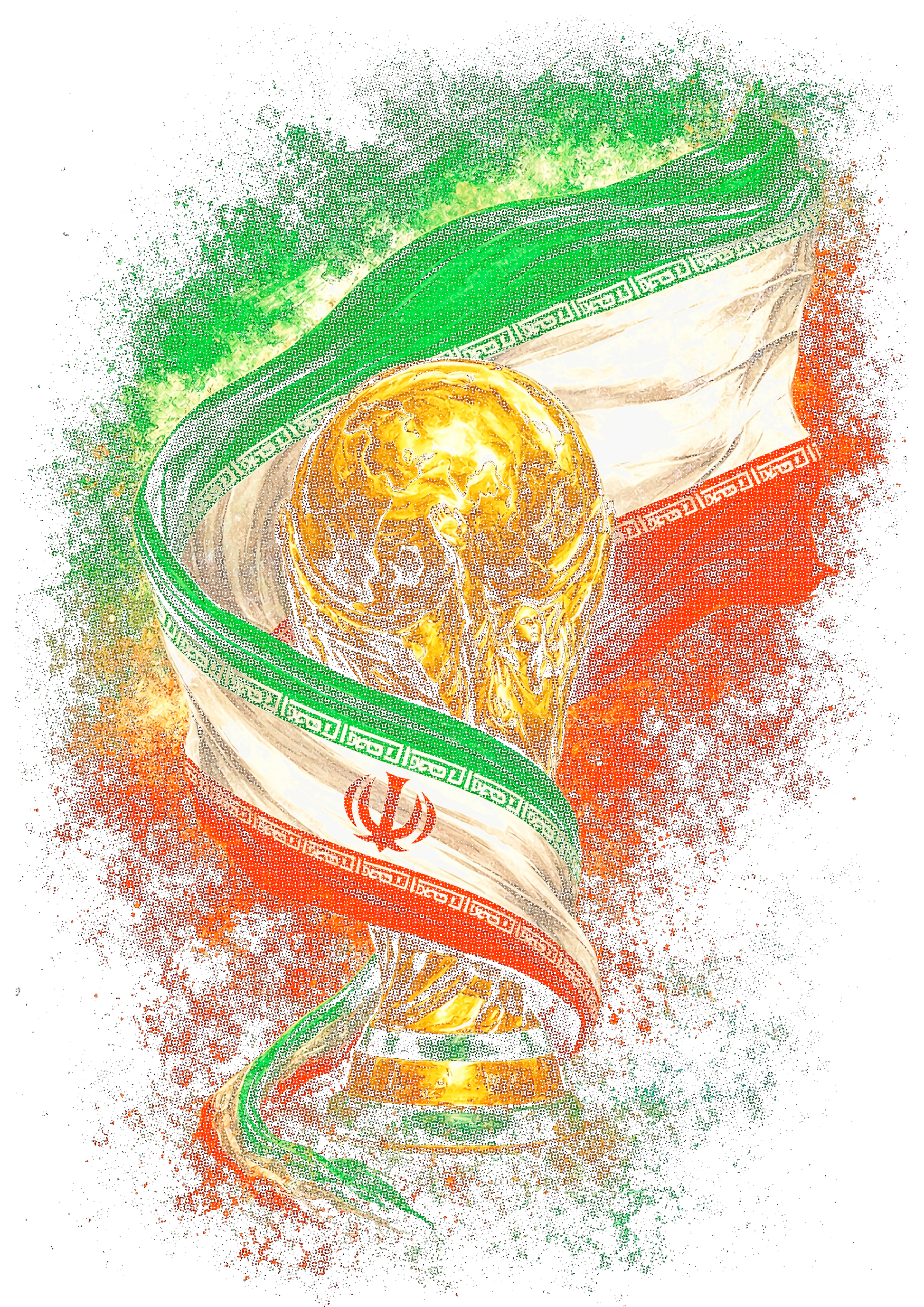 World Cup Iran halftone design
