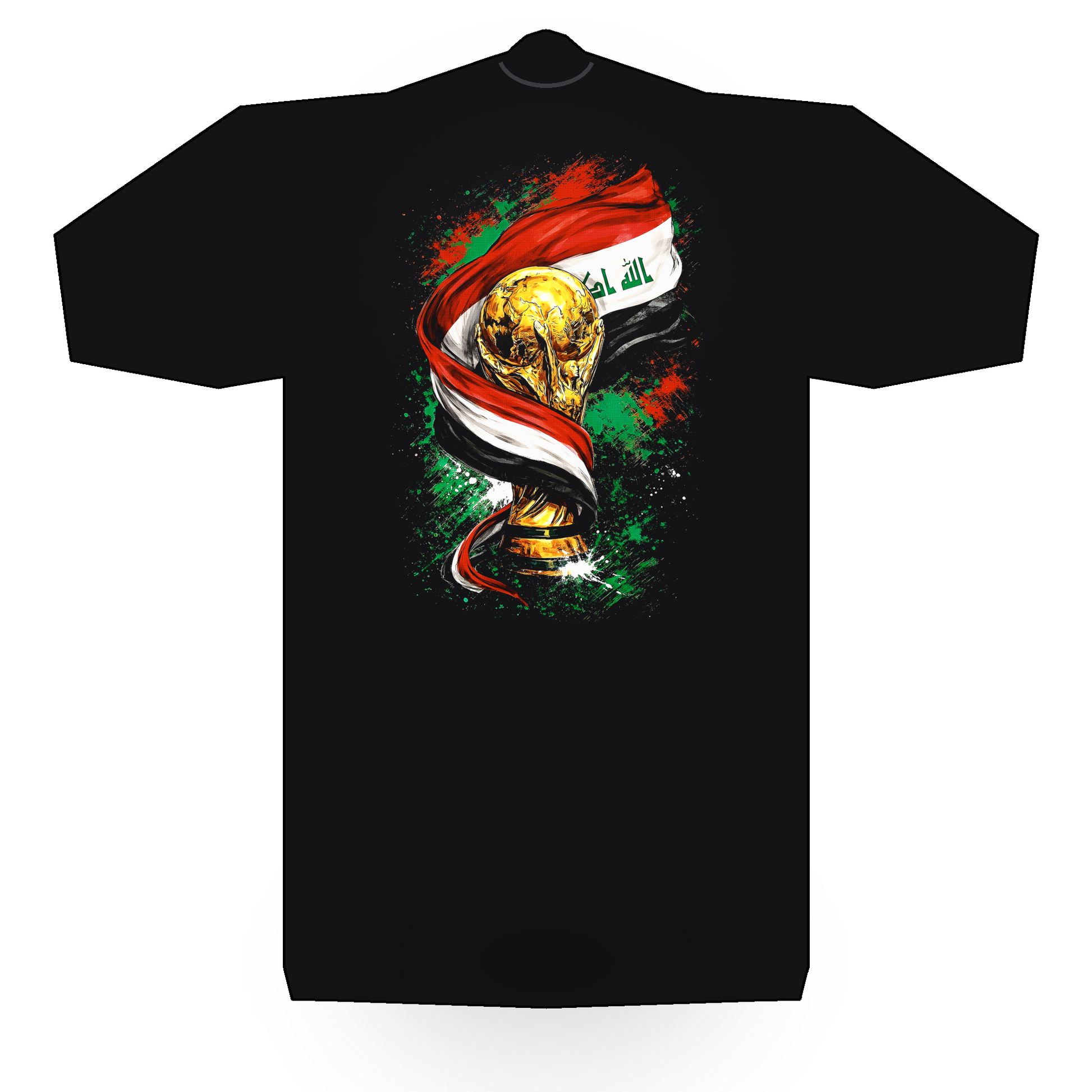 World Cup Iraq halftone black tee mockup