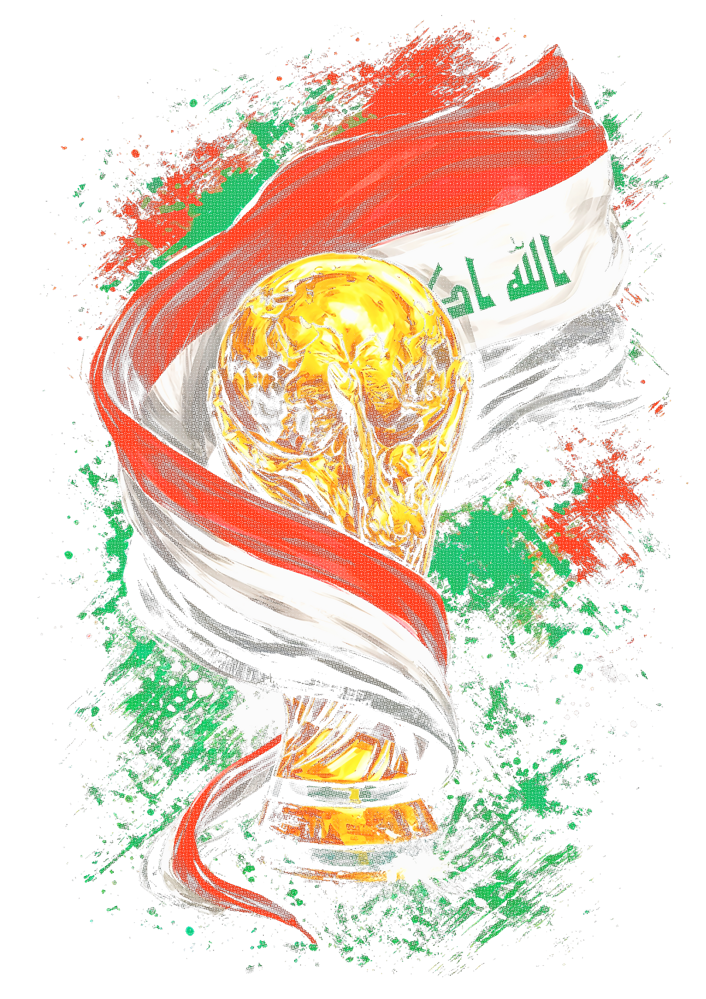 World Cup Iraq halftone design