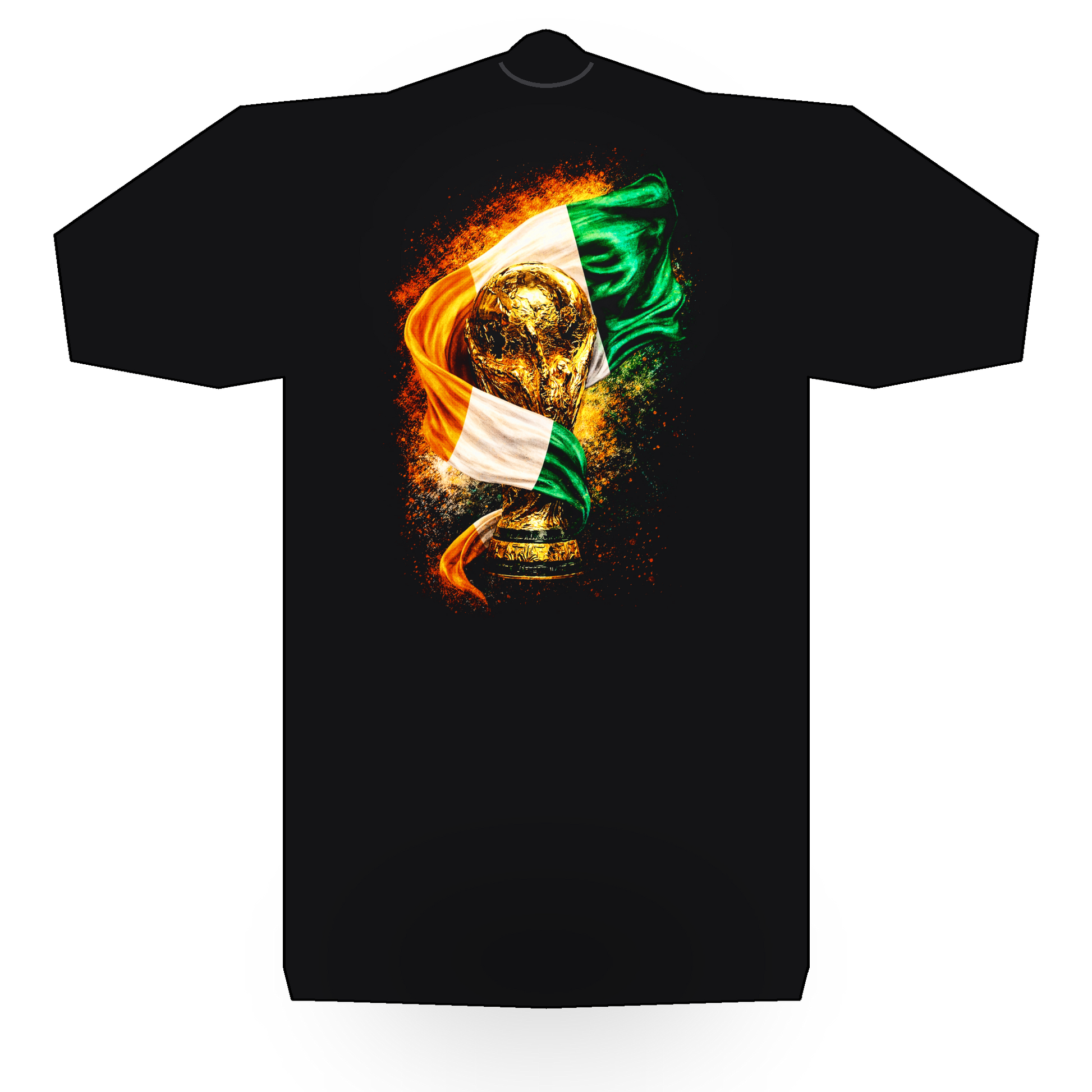 World Cup Ivory Coast halftone black tee mockup